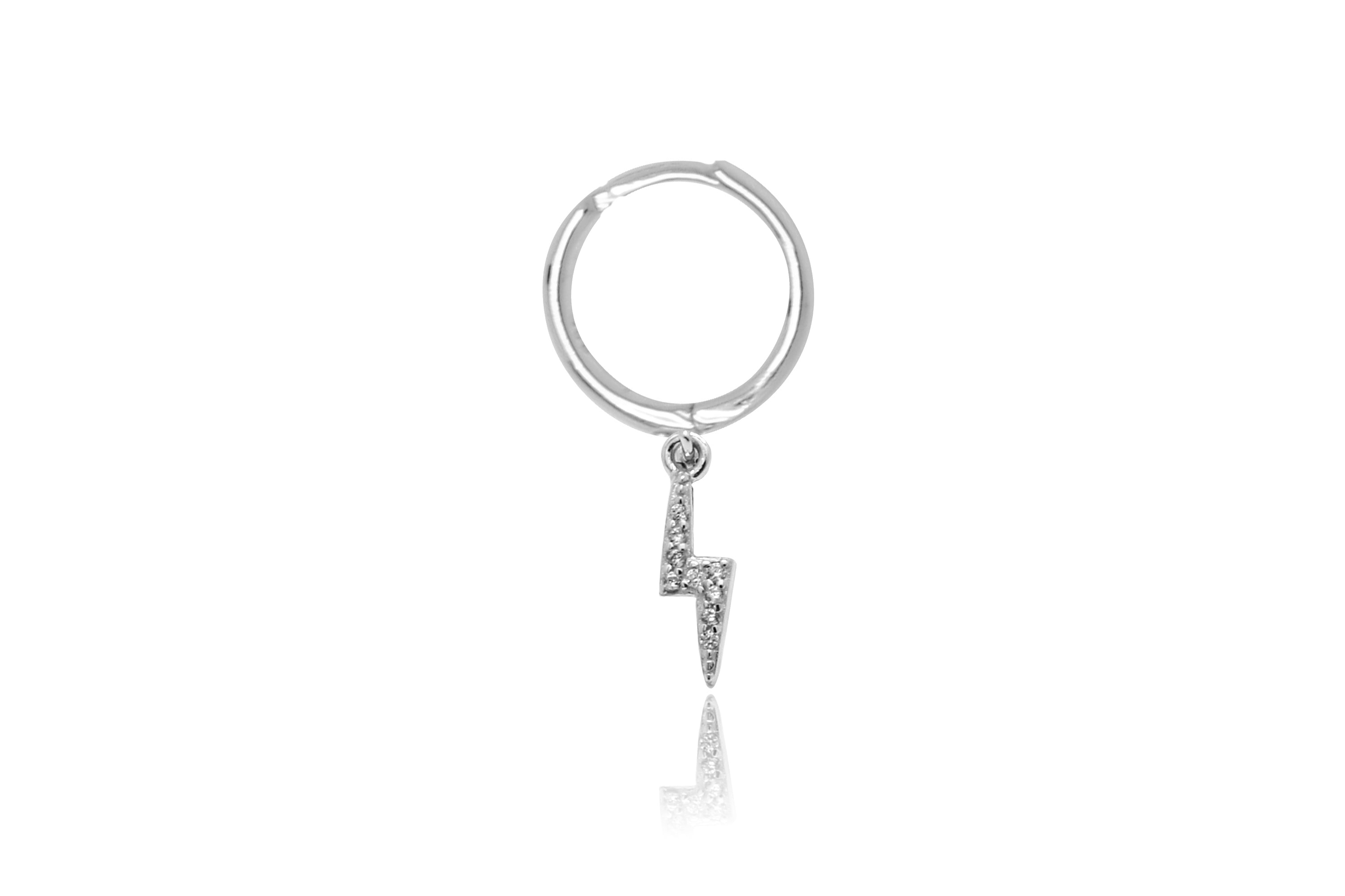 Callies Silver Lightning Bolt Huggies - Boho Betty