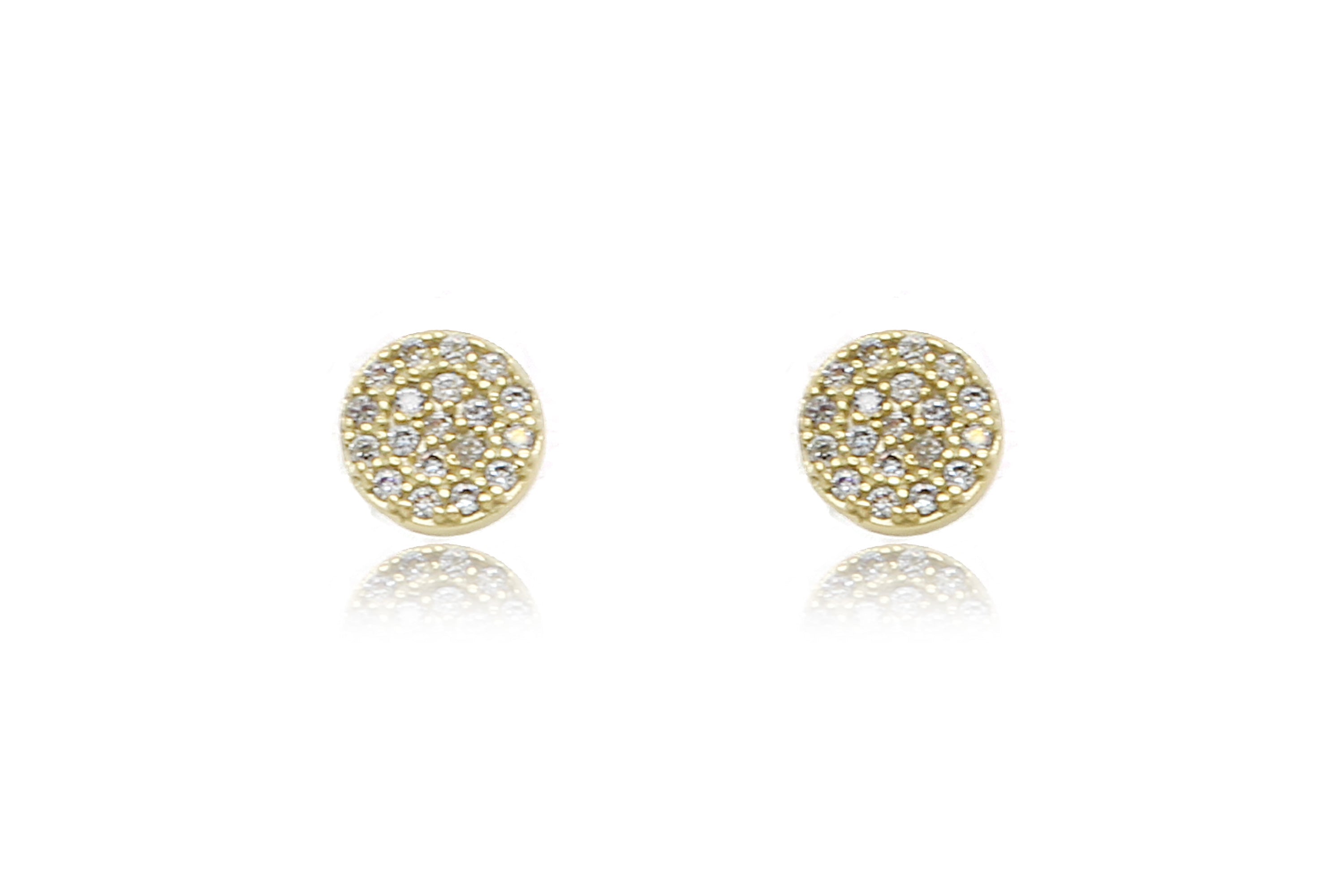 Ranaut Clear CZ Gold Stud Earrings, Sterling Silver