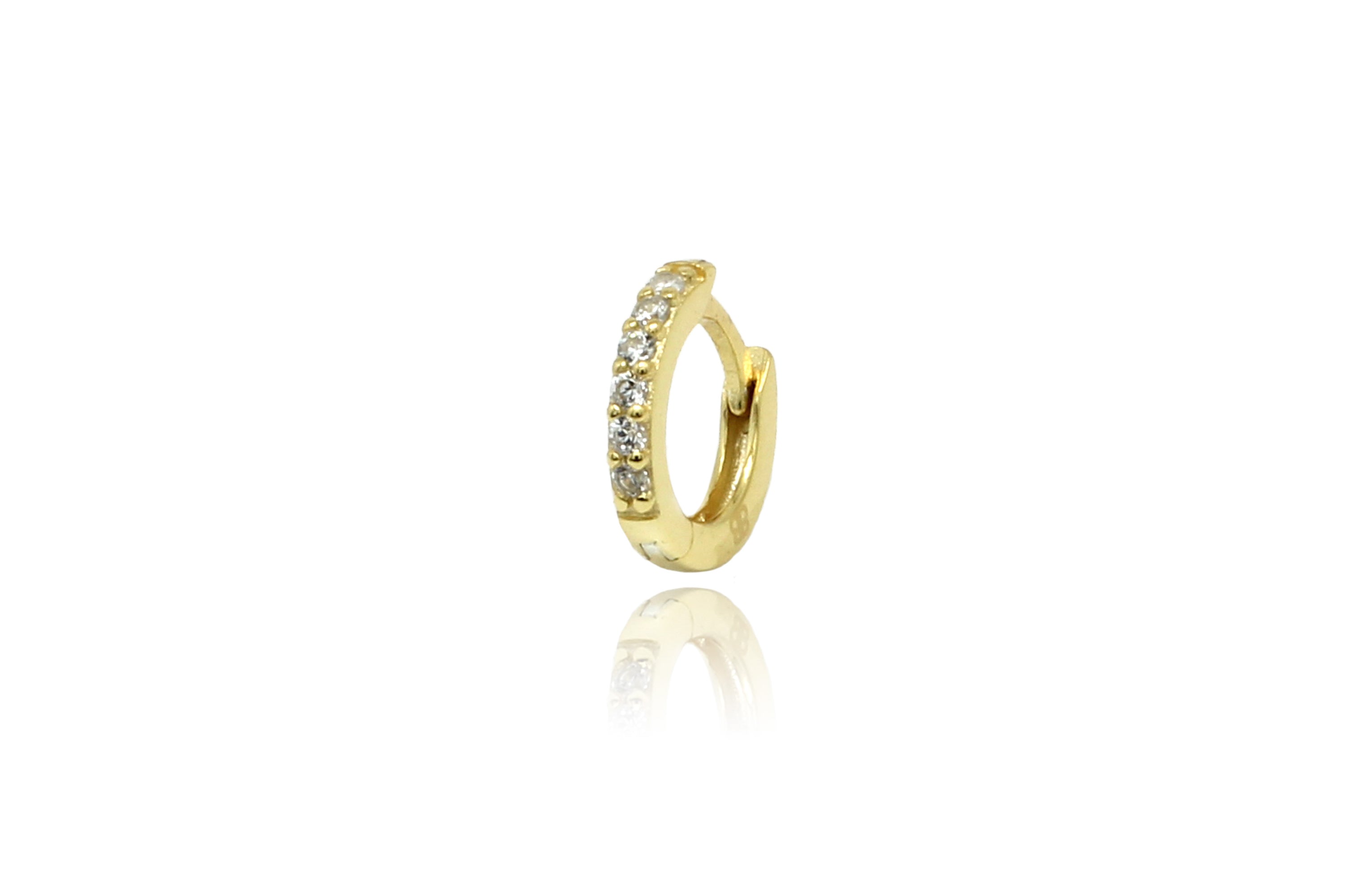 Reddy Clear CZ Gold Huggies - Boho Betty