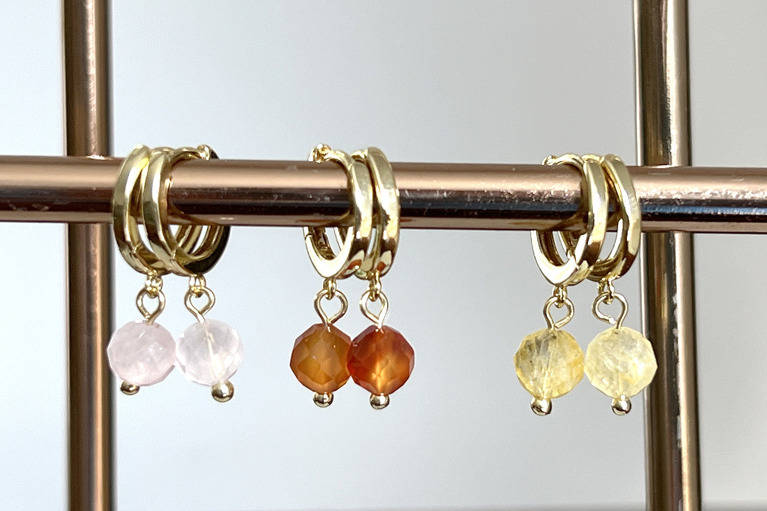 November Birthstone Earrings - Gold & Citrine - Boho Betty