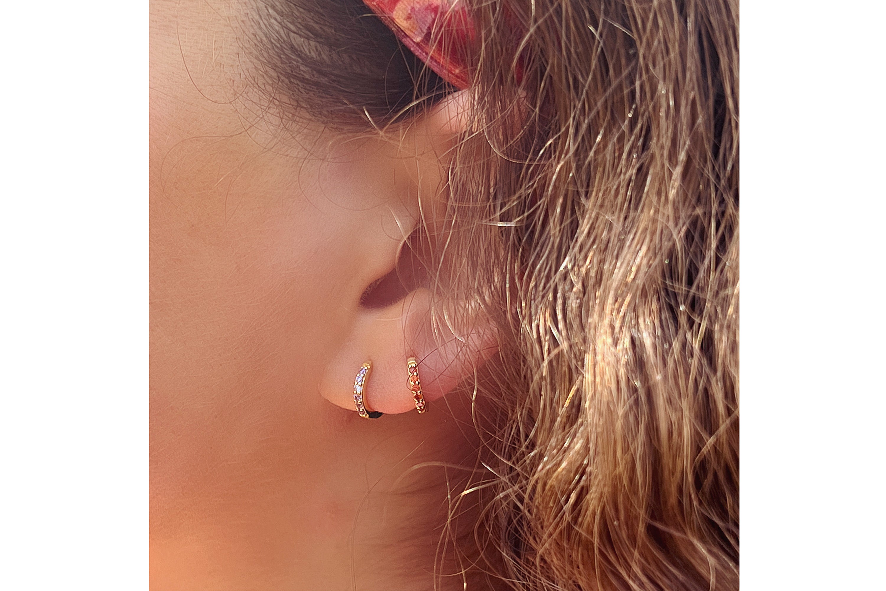 Reddy Rose Quartz Sterling Silver Huggies - Boho Betty