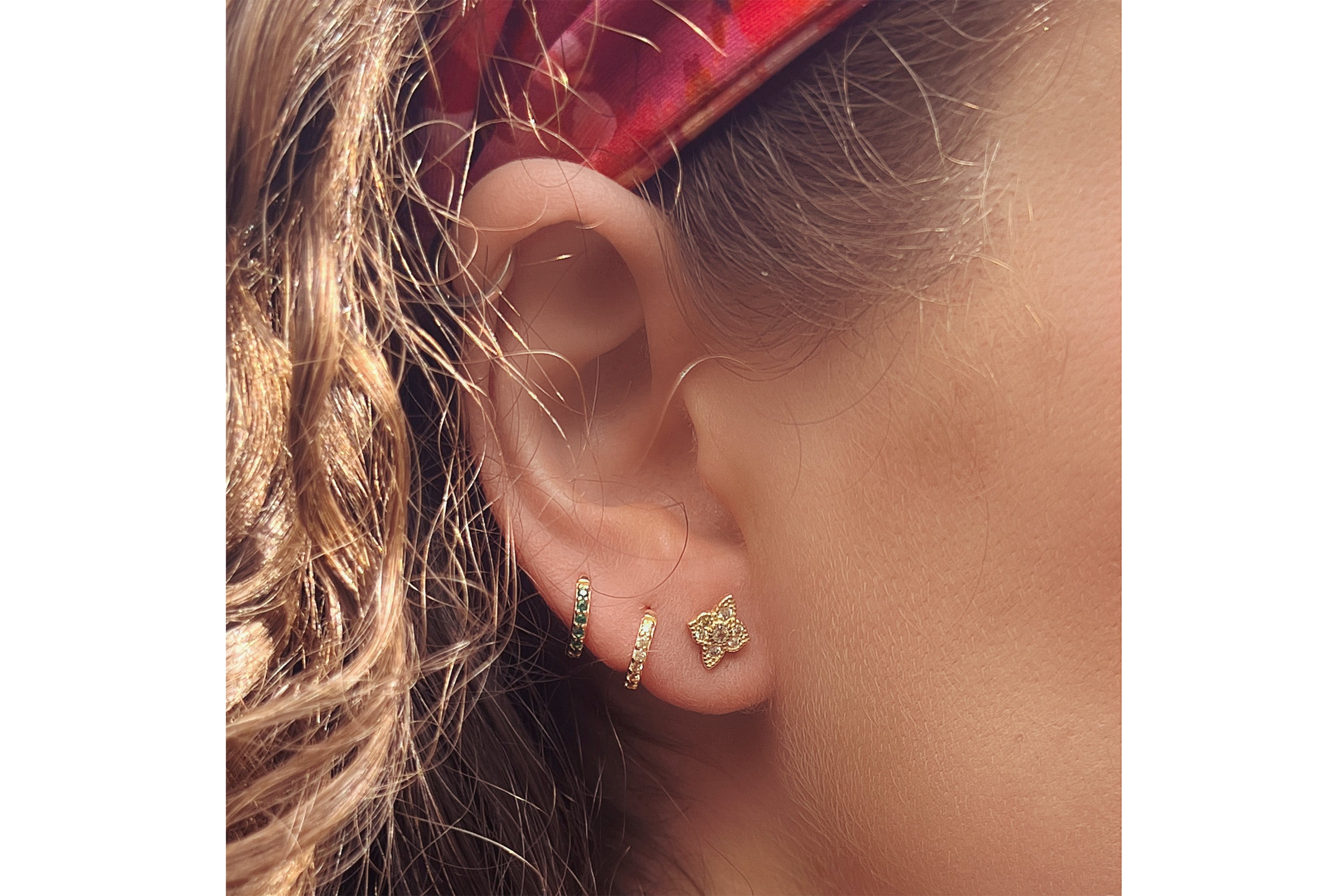 Reddy Peridot Sterling Silver Huggies - Boho Betty