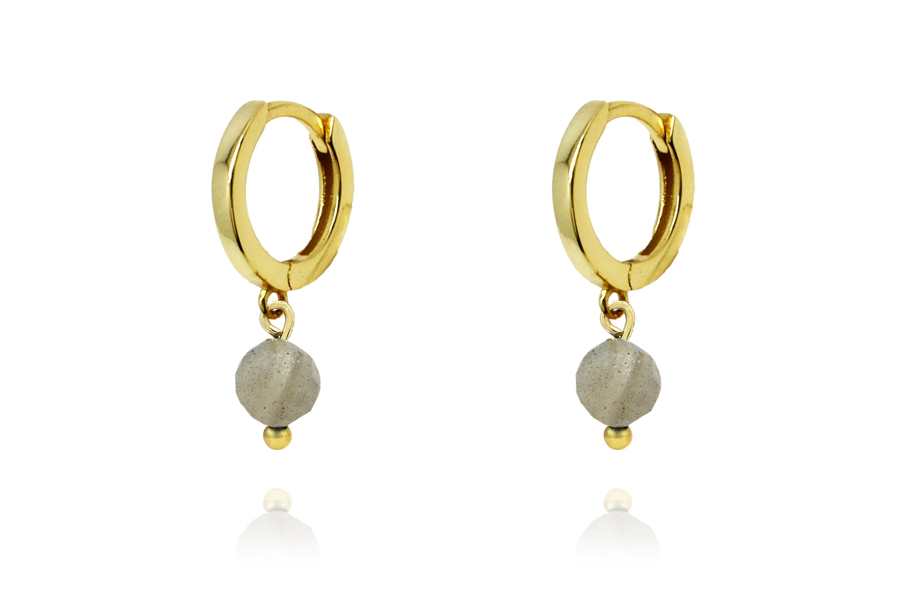 November Birthstone Earrings - Gold & Labradorite - Boho Betty