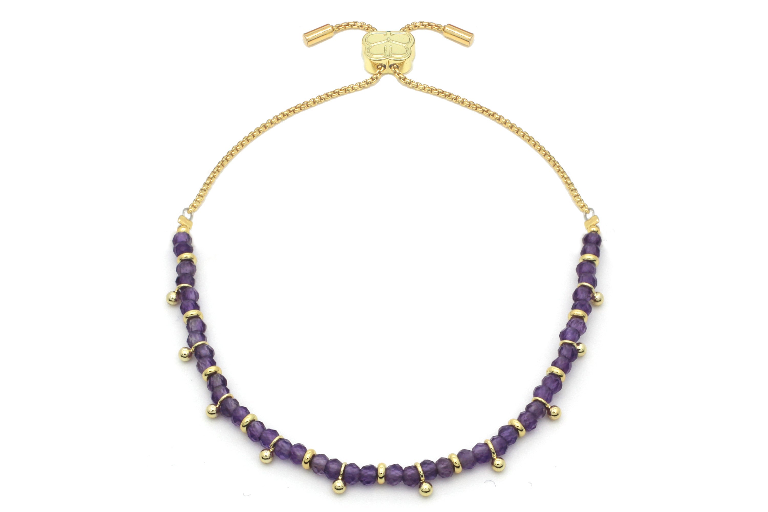 Harmony Amethyst Gold Bracelet - Boho Betty