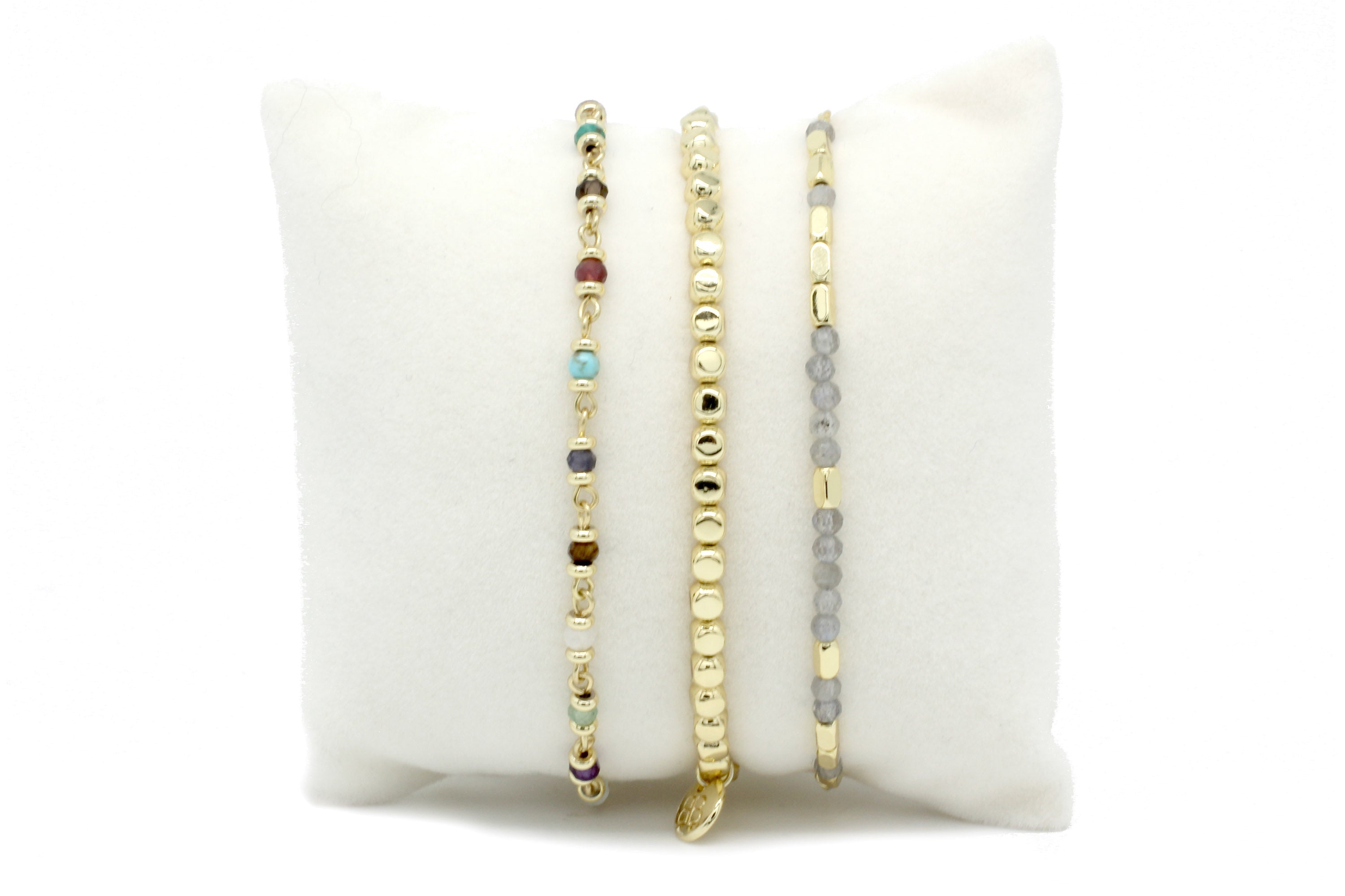 Positivity Gold 3 Layer Bracelet Stack - Boho Betty