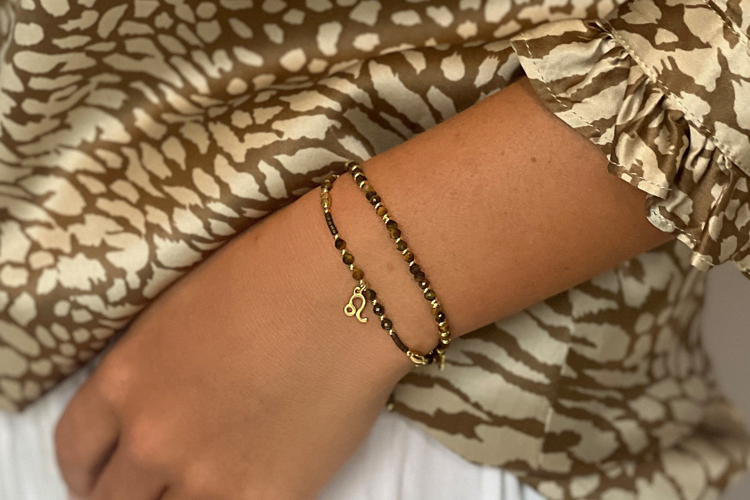 Leo Zodiac Gemstone Gold Bracelet - Boho Betty