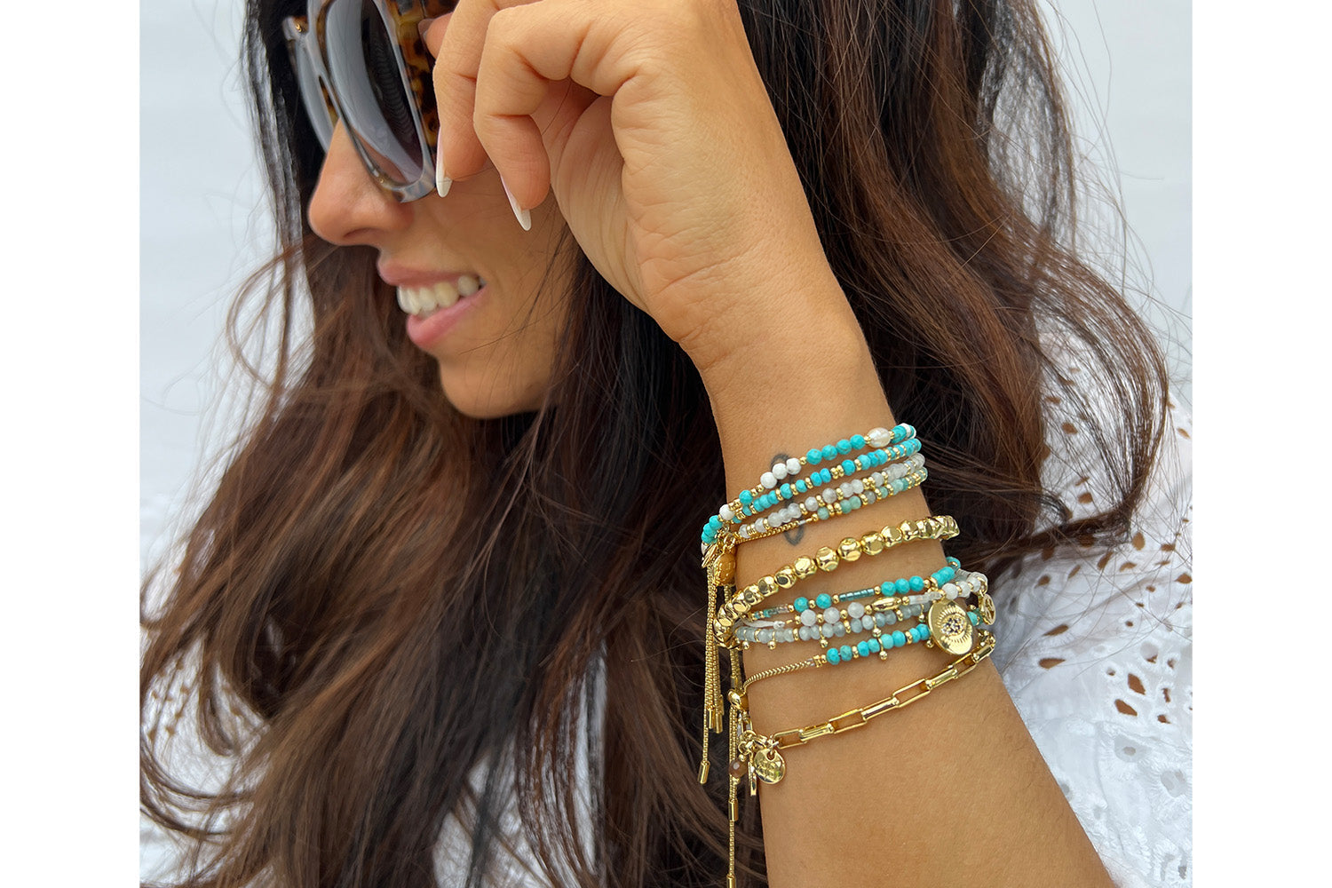 Harmony Turquoise Gold Bracelet - Boho Betty