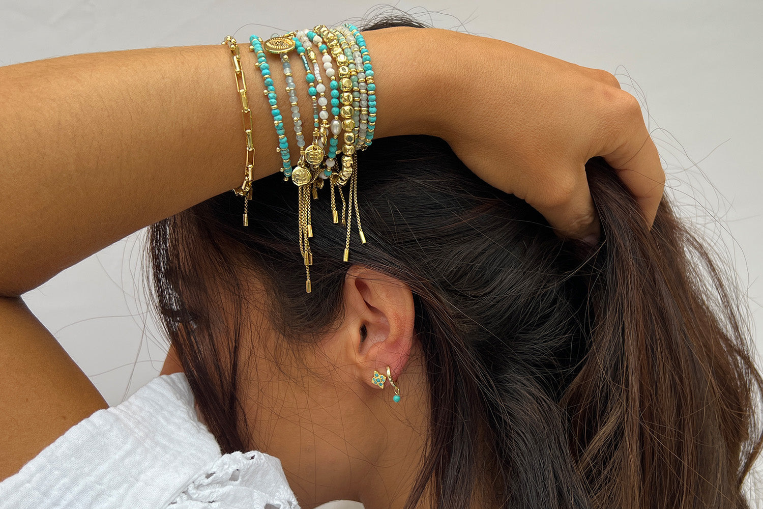 Harmony Turquoise Gold Bracelet - Boho Betty