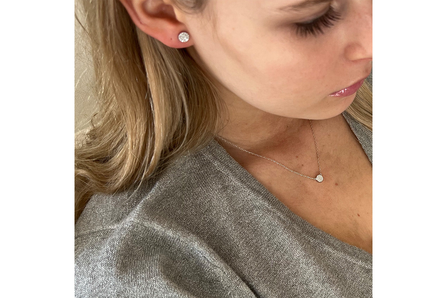 Marnier Silver CZ Necklace & Stud Earring Gift Set - Boho Betty