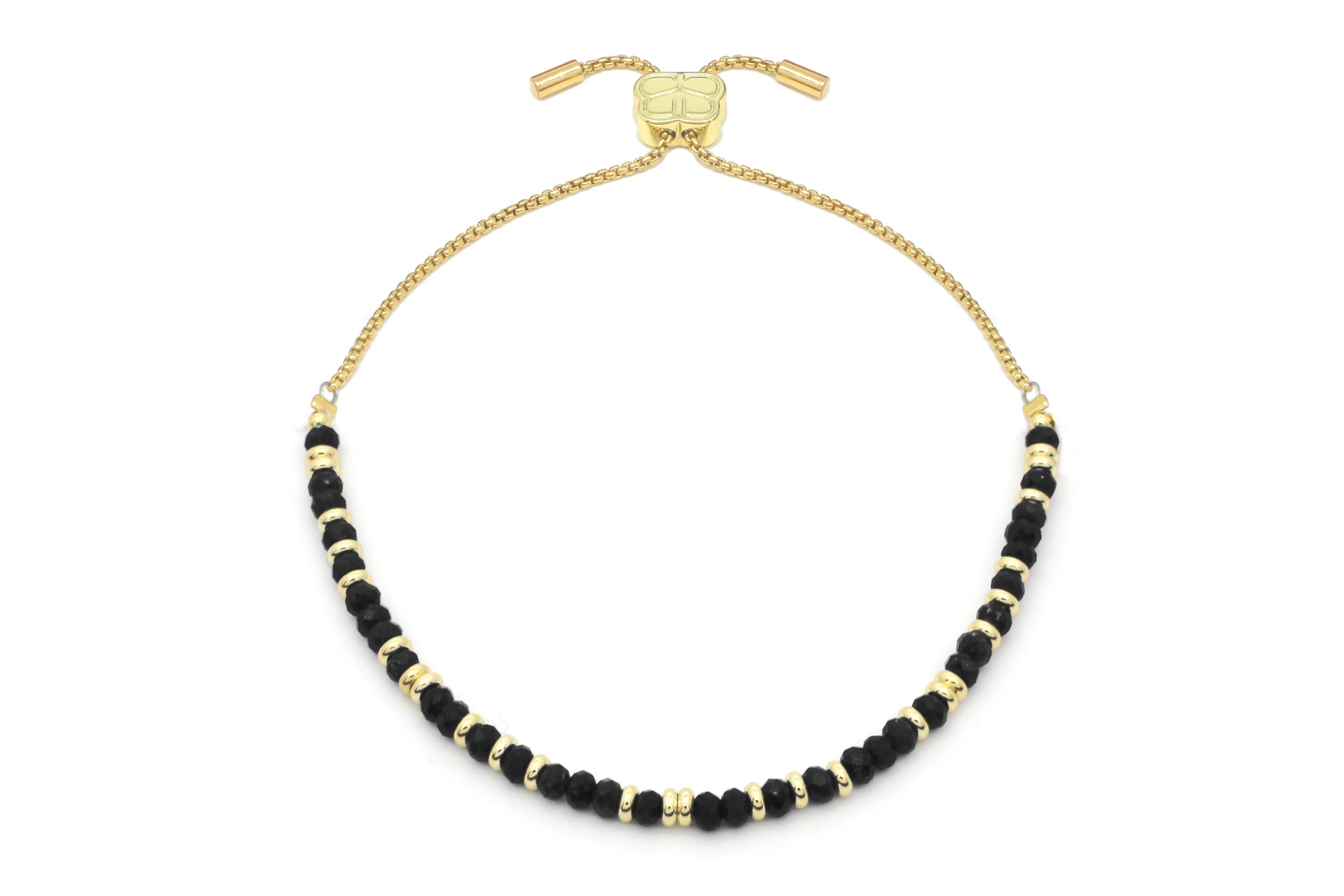 Mystical Black Spinel Gold Bracelet - Boho Betty