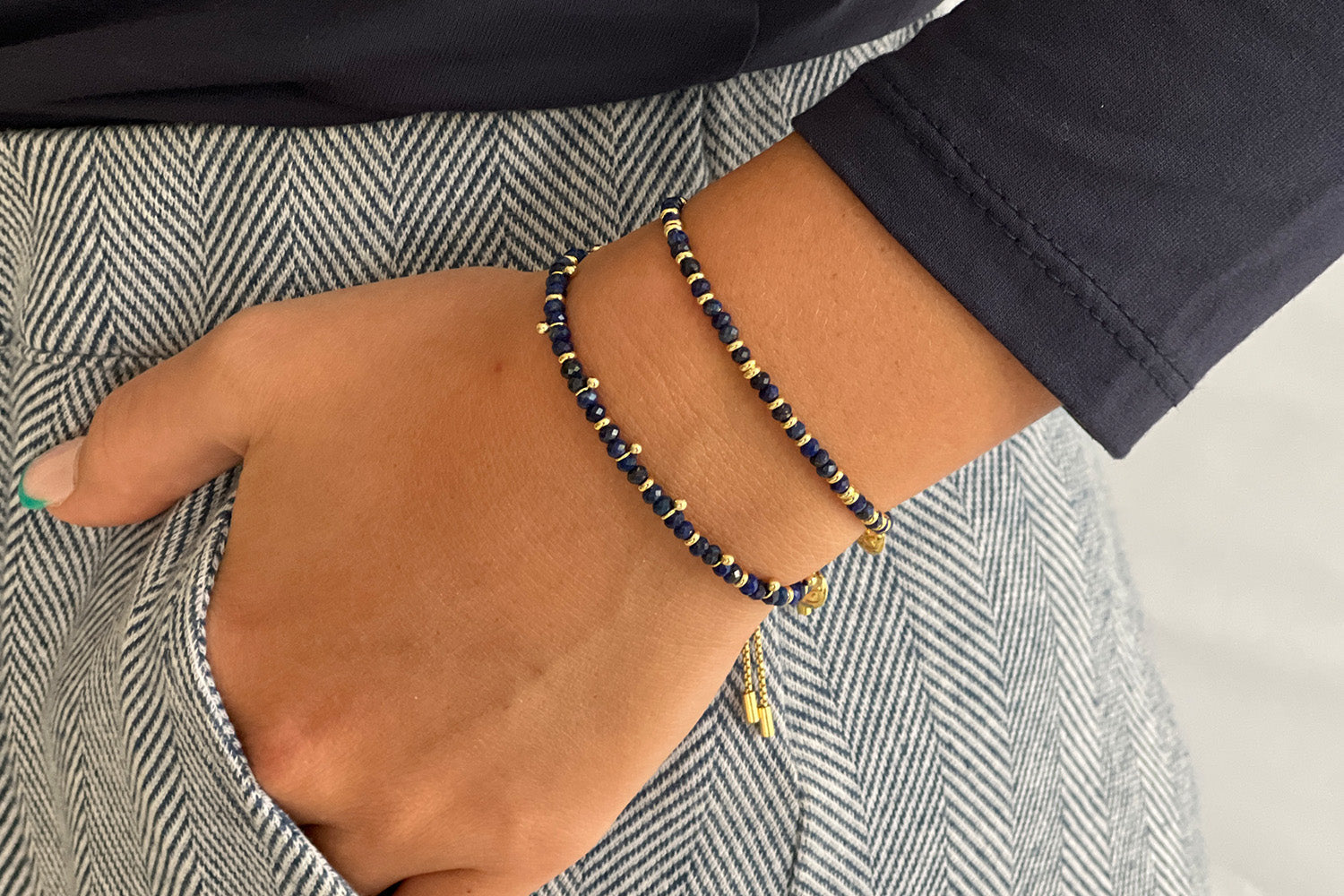 Mystical Lapis Lazuli Gold Bracelet - Boho Betty