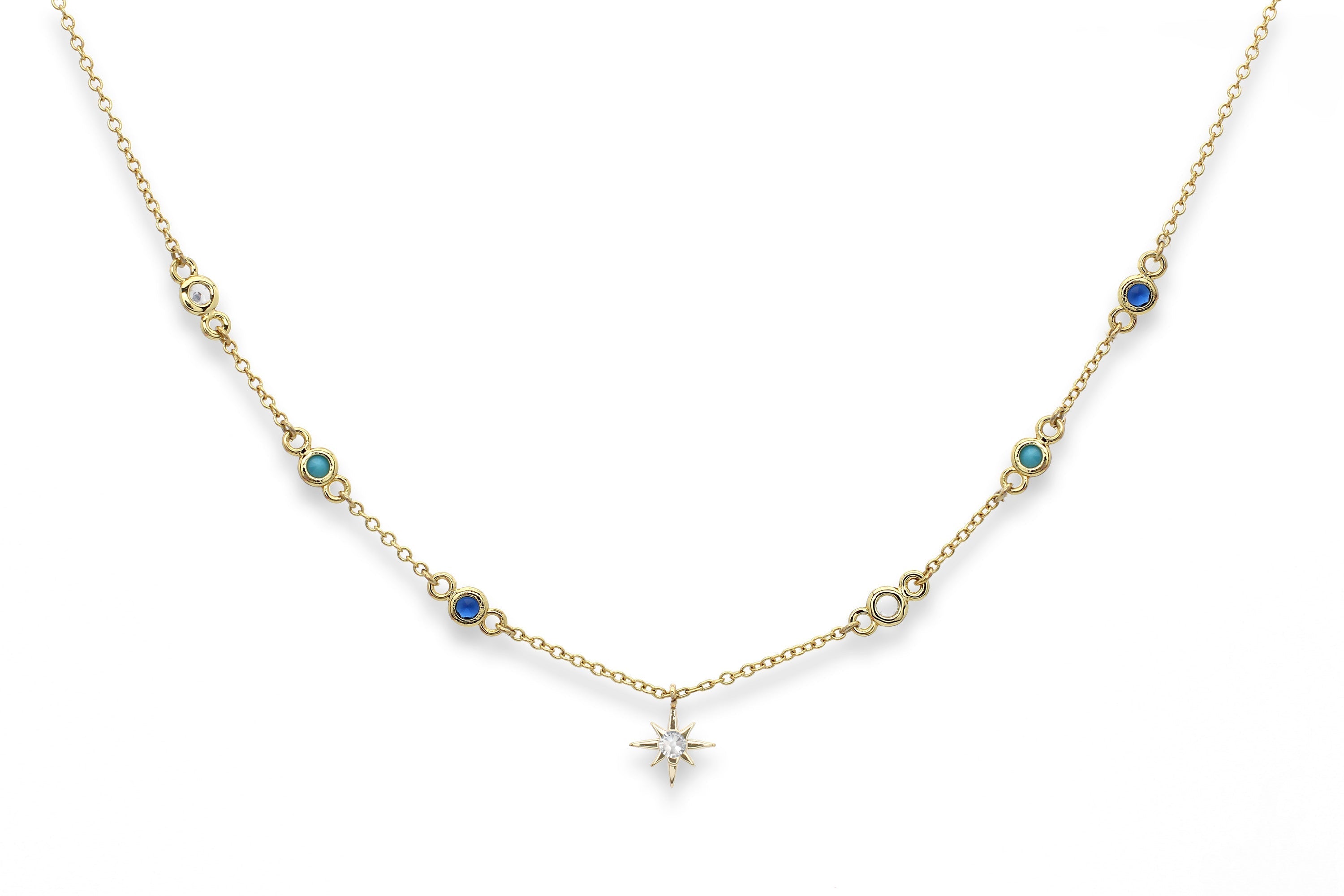 Astarte Crystal Charm Gold Necklace - Boho Betty
