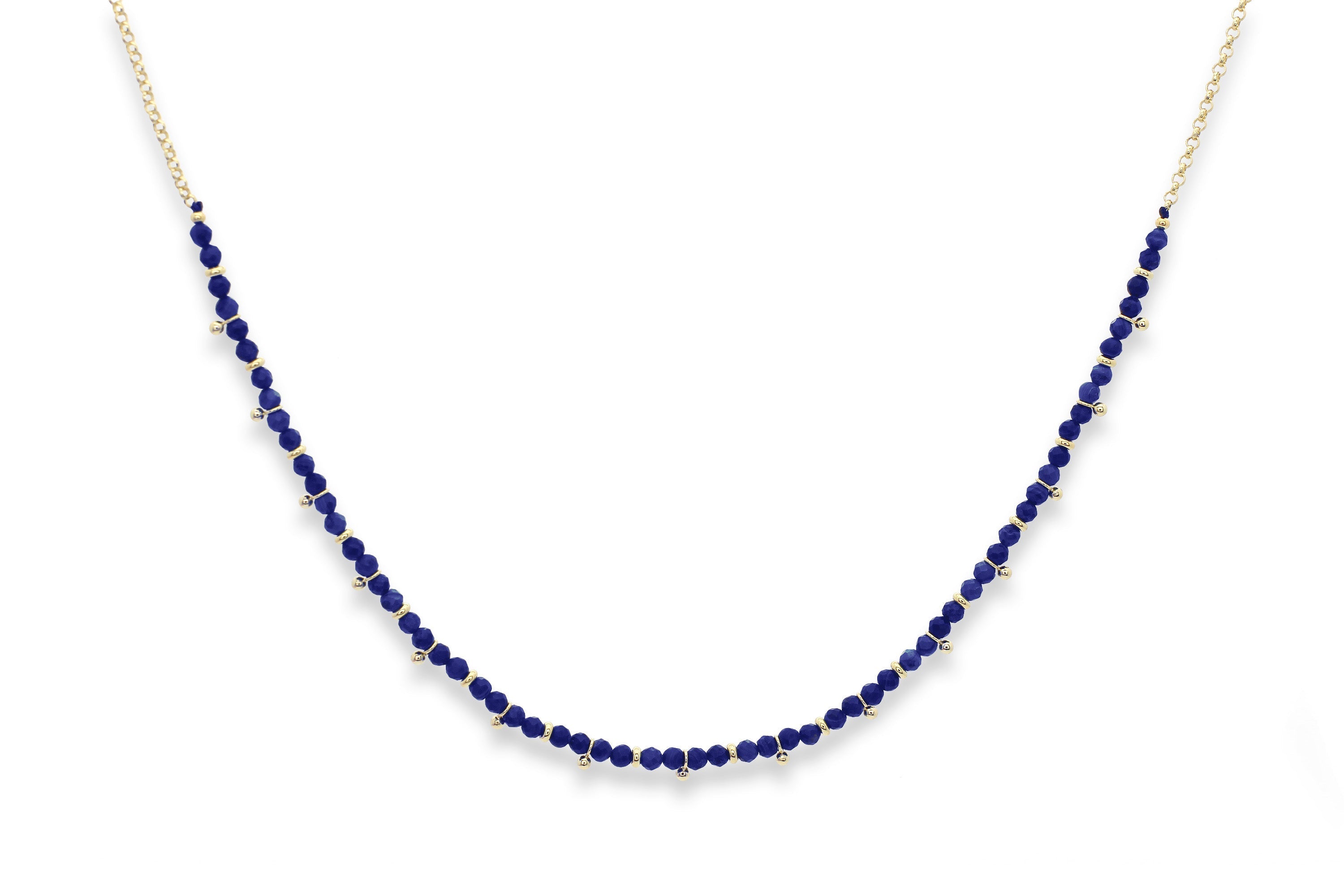 Salus Lapis Lazuli Gemstone Gold Necklace - Boho Betty