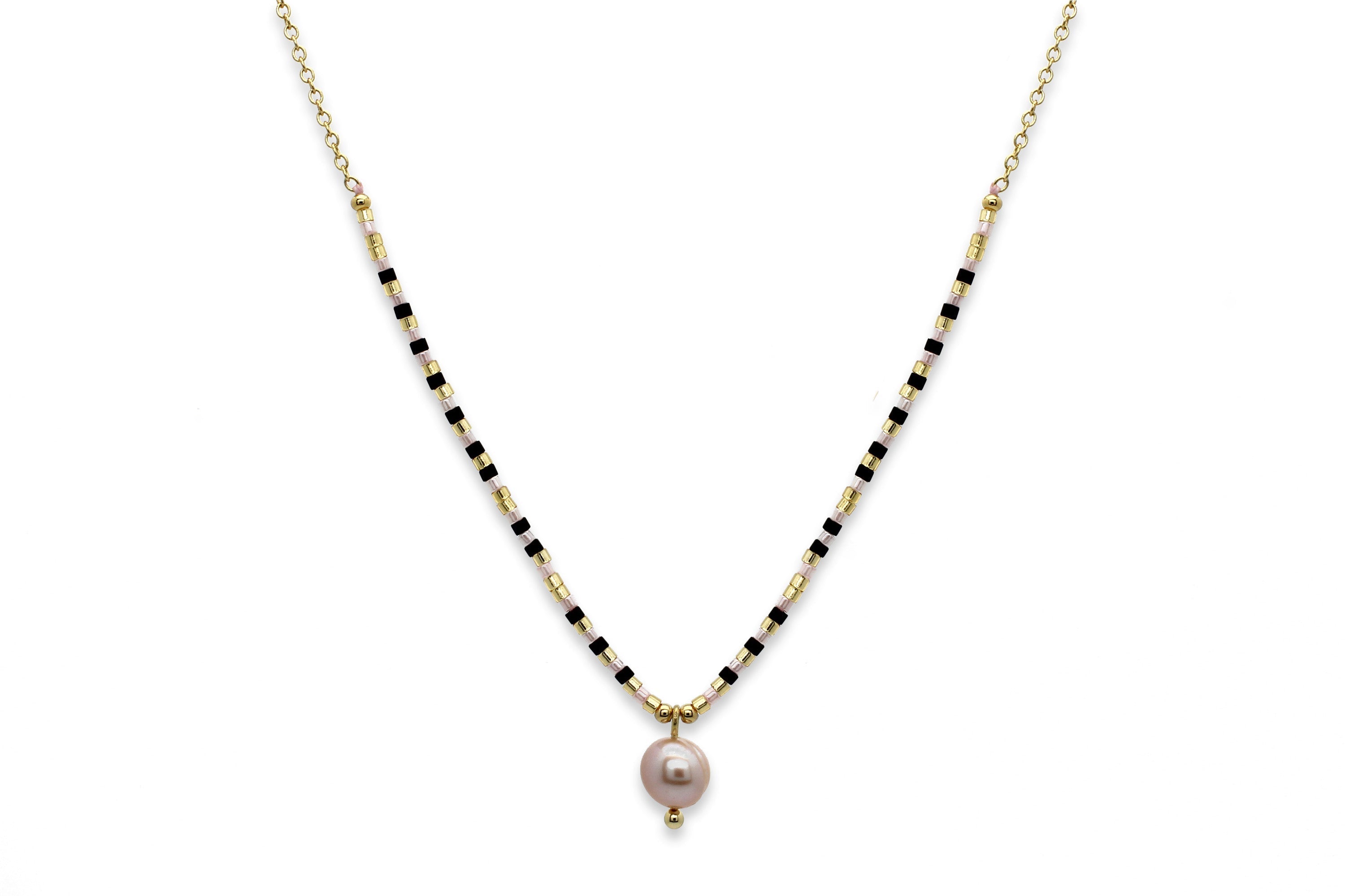 Lenus Pearl Drop Gold Necklace - Boho Betty