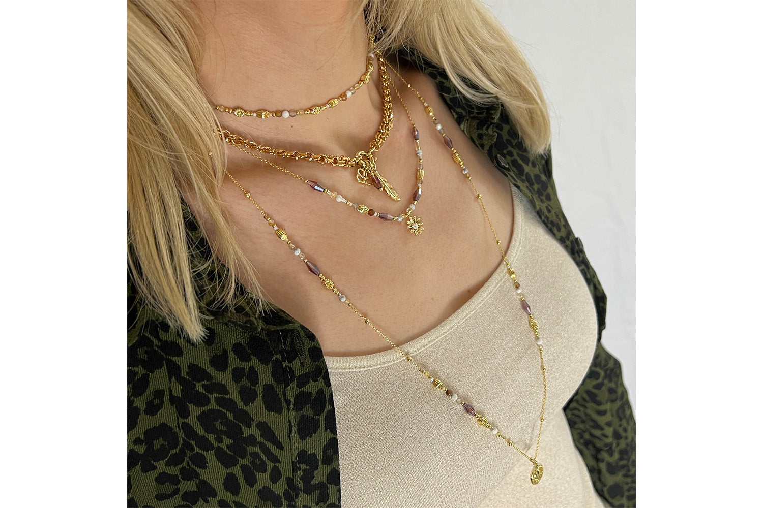 Sophia Gemstone Long necklace - Boho Betty