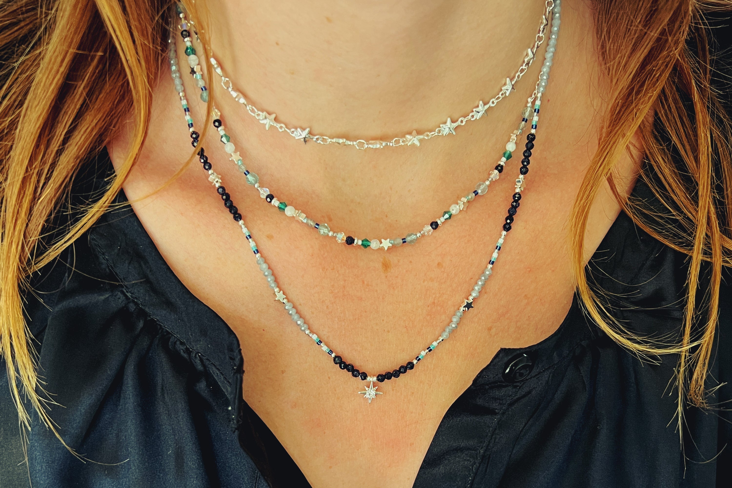 Seul Silver Beaded Necklace - Boho Betty