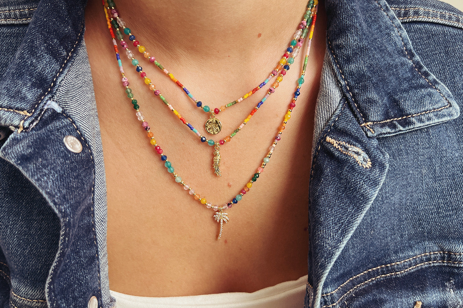 Hel Parrot Pendant Multicoloured Necklace - Boho Betty