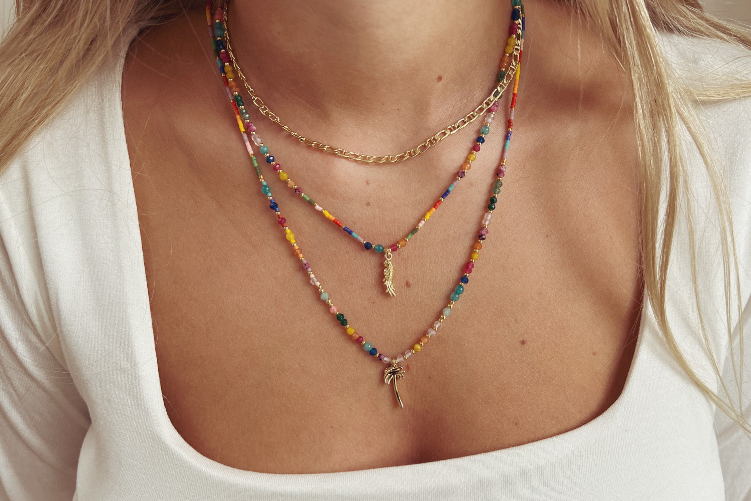 Hel Parrot Pendant Multicoloured Necklace - Boho Betty