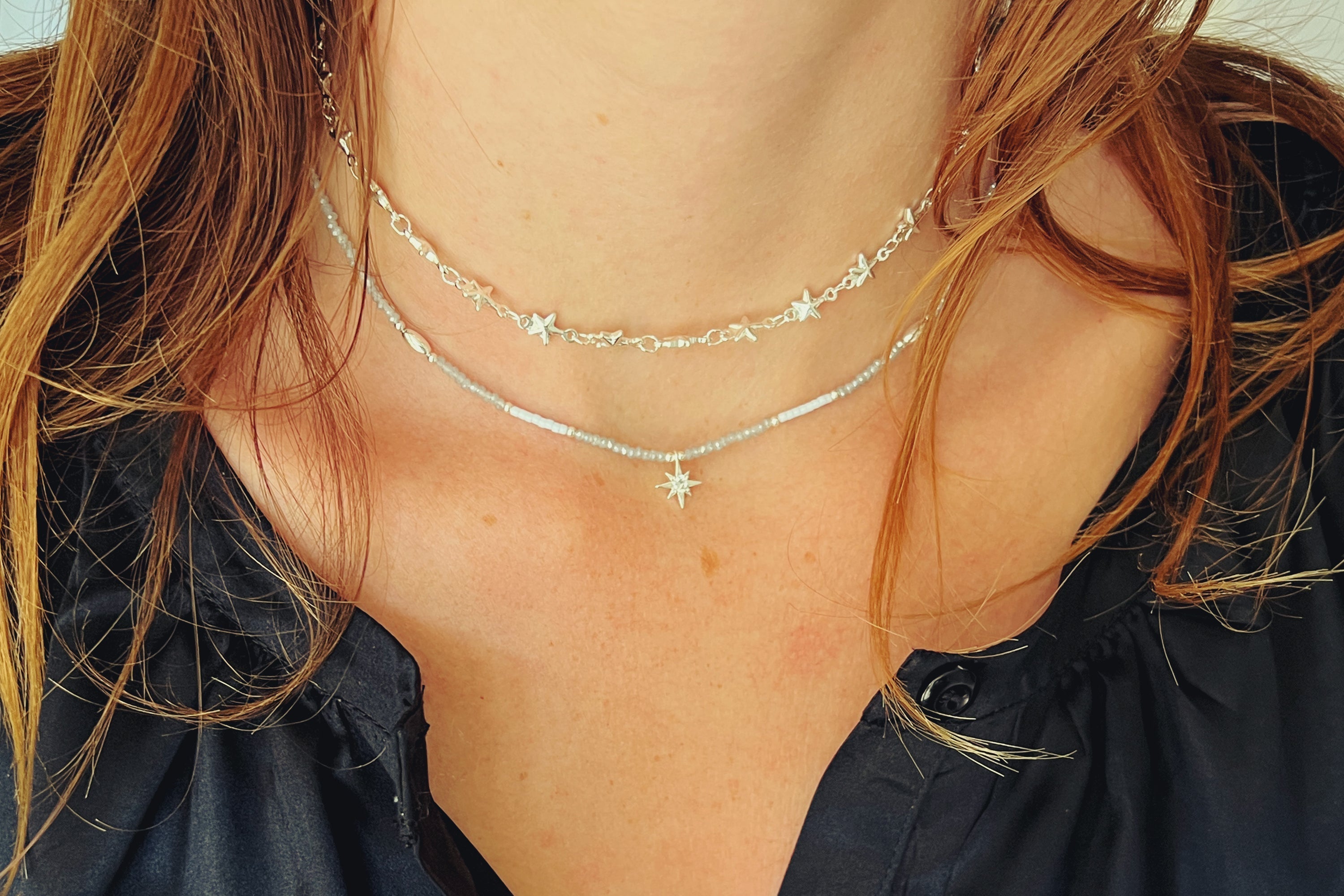 Delos Multi Star Silver Necklace - Boho Betty