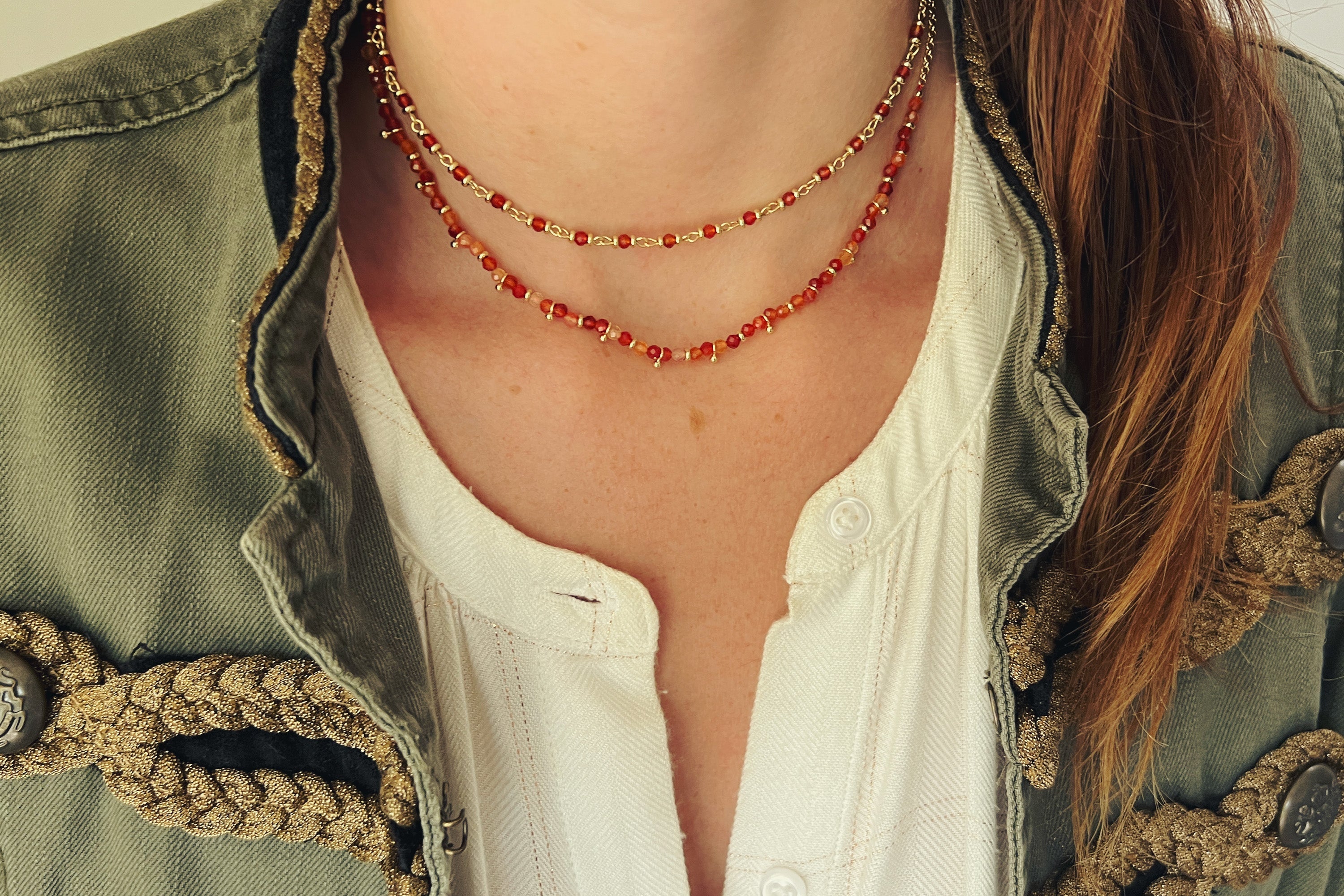 Panacea Carnelian Gold Gemstone Necklace - Boho Betty