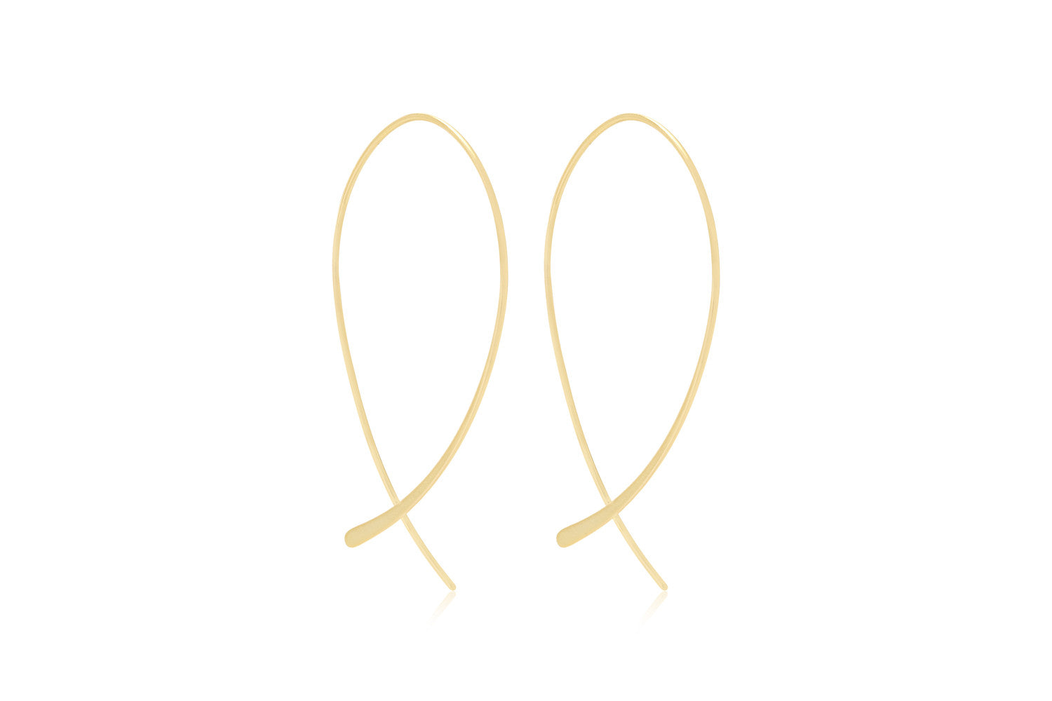 Parton Sterling Silver Gold Curved Thread-through Earrings - Boho Betty