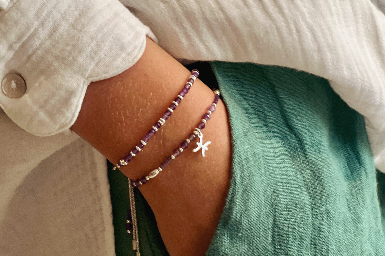 Zodiac Pisces Bracelet Stack - Boho Betty
