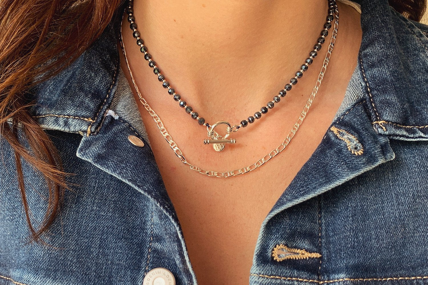 Hamal Silver 2 Layered Necklace Set - Boho Betty