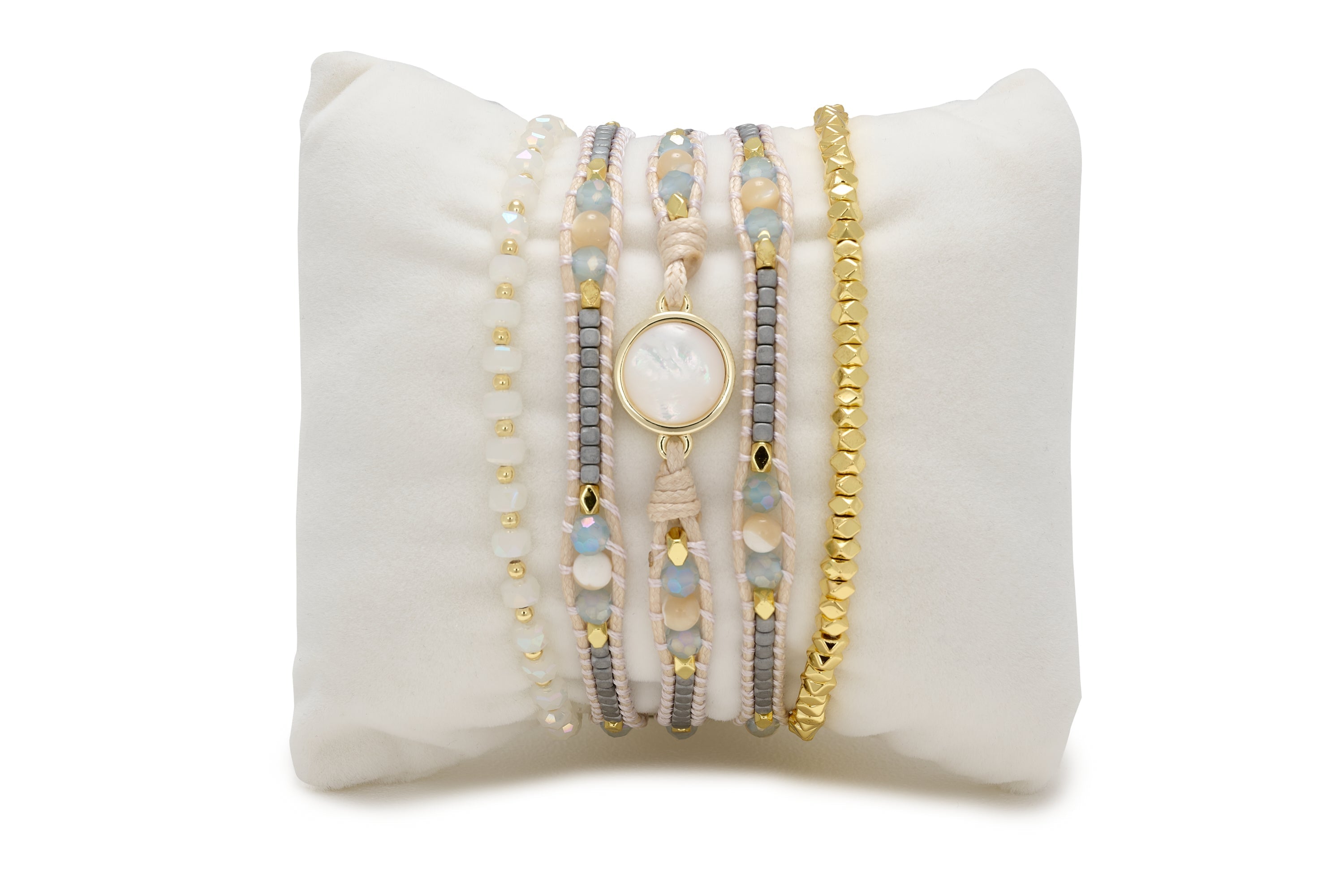 Nacre Pearl Bracelet Stack