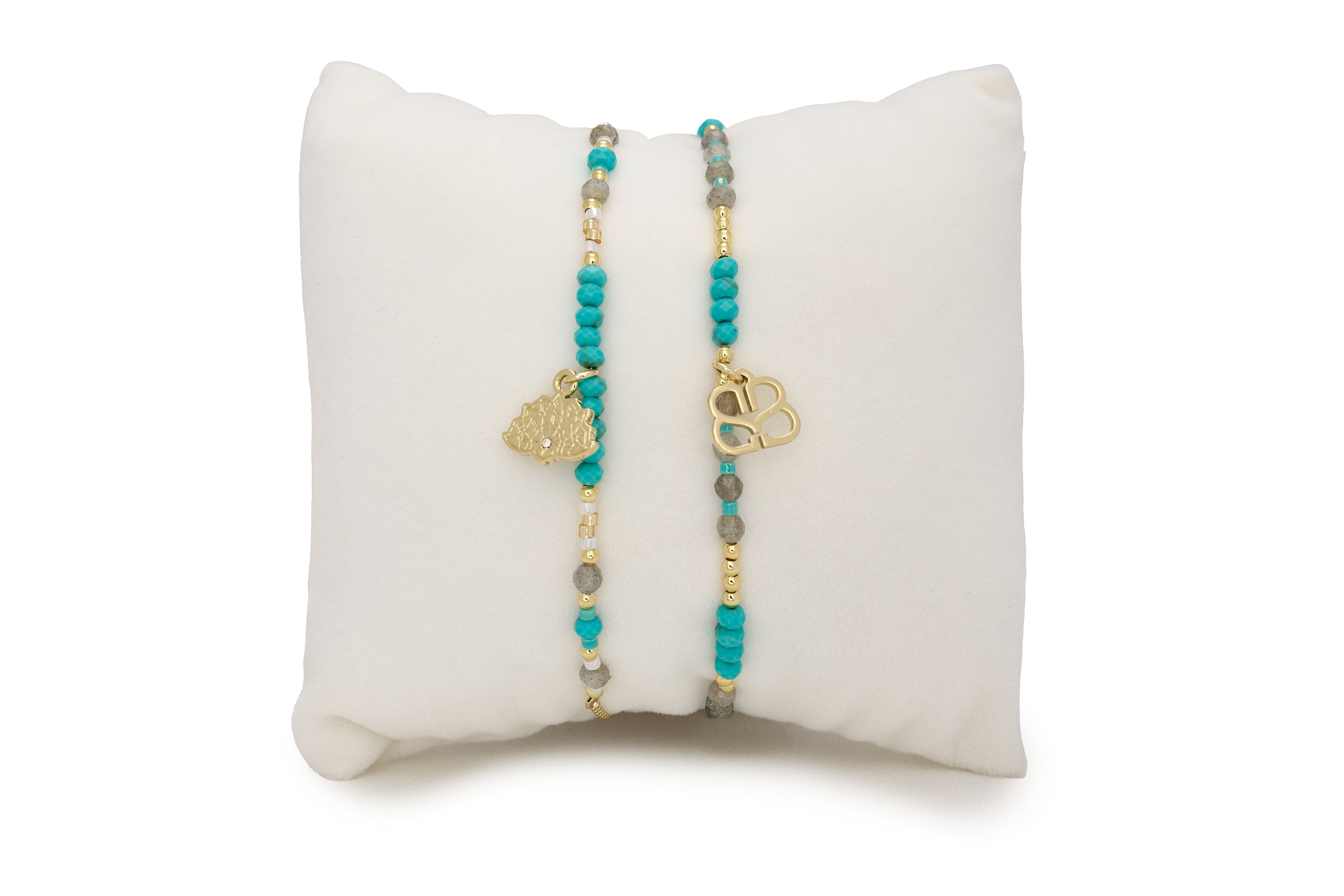 Salvia 2 Layer Stack Bracelet Stack - Boho Betty