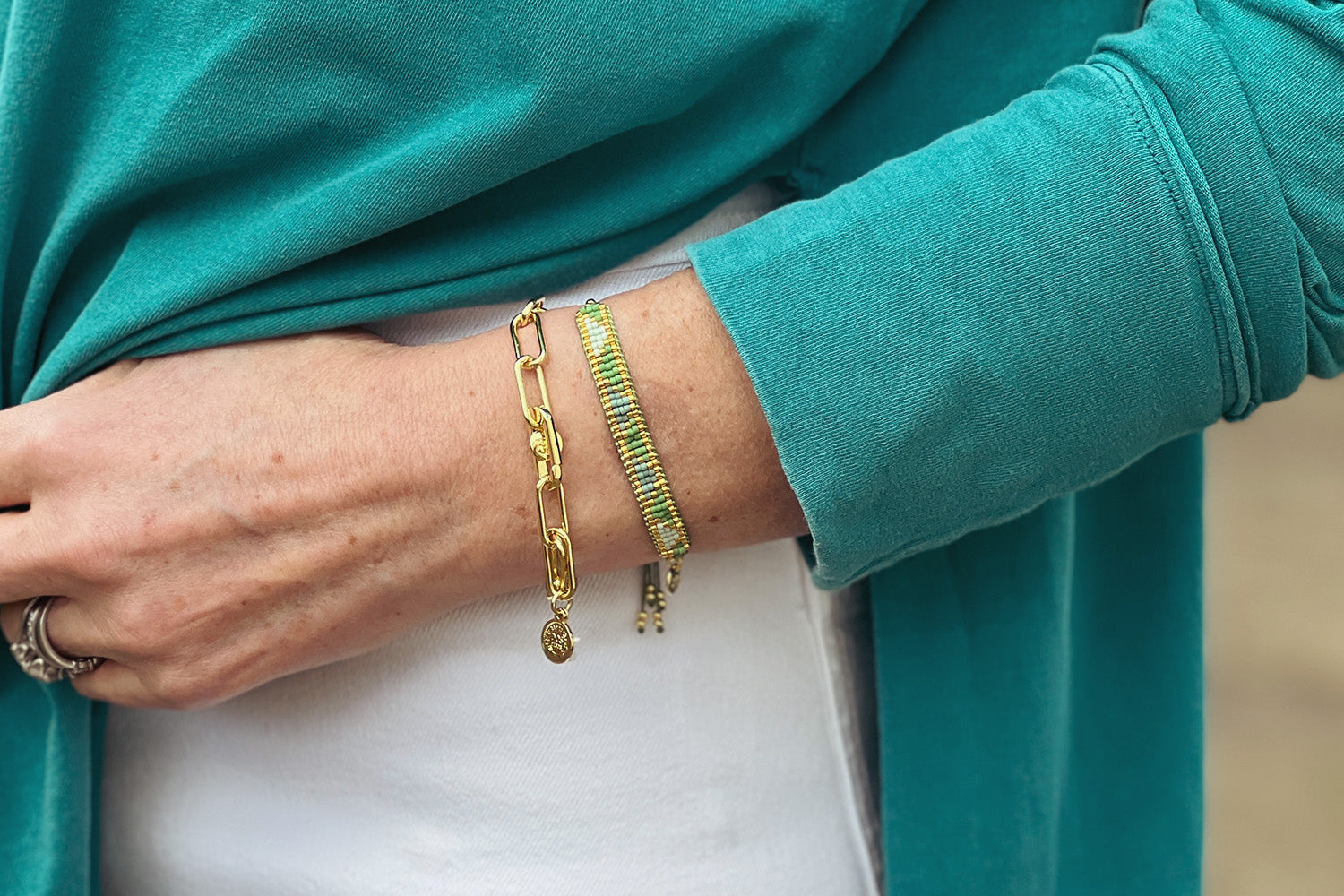 Amalia 2 Layered Bracelet Stack - Boho Betty