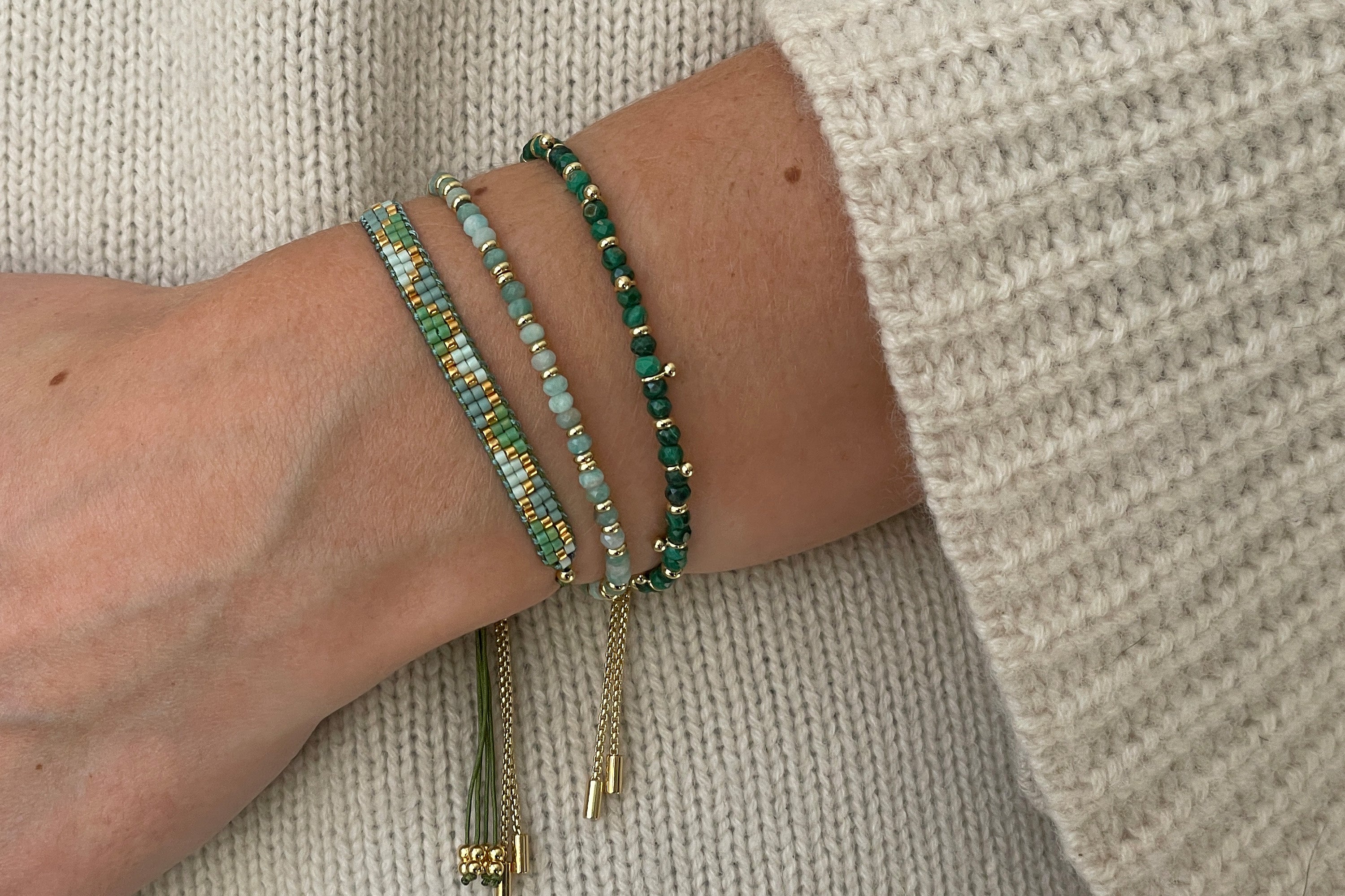 Forrest Beaded Bracelet Stack - Boho Betty