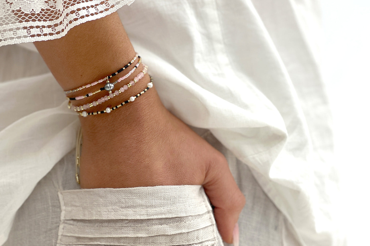 Sansa 3 Layer Bracelet Stack - Boho Betty