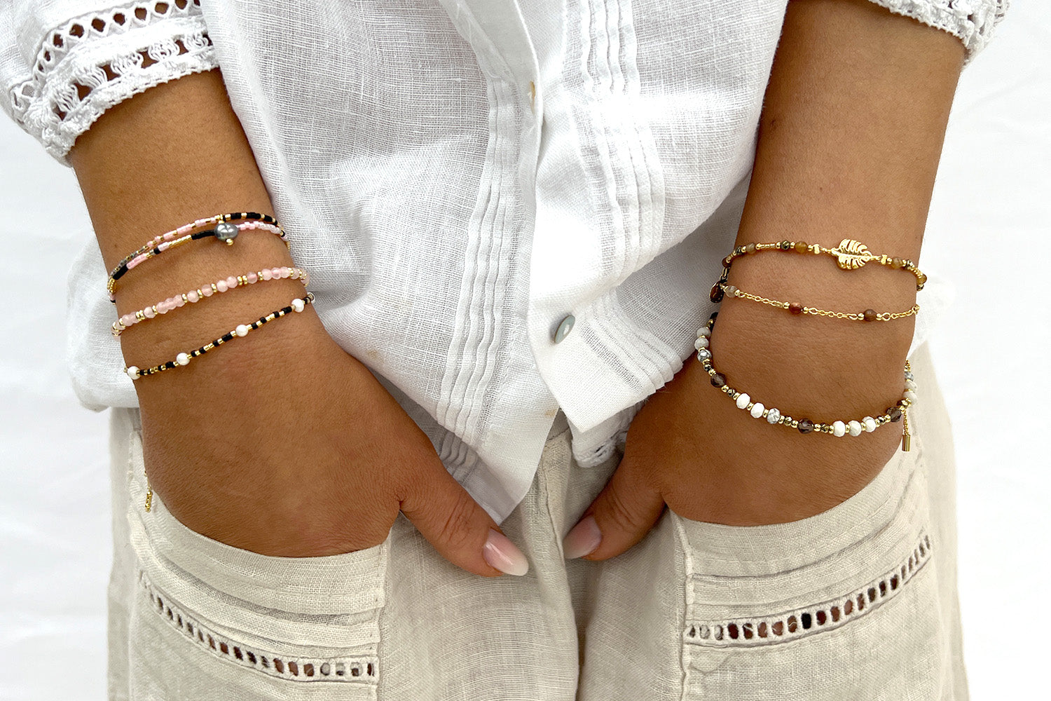 Sansa 3 Layer Bracelet Stack - Boho Betty