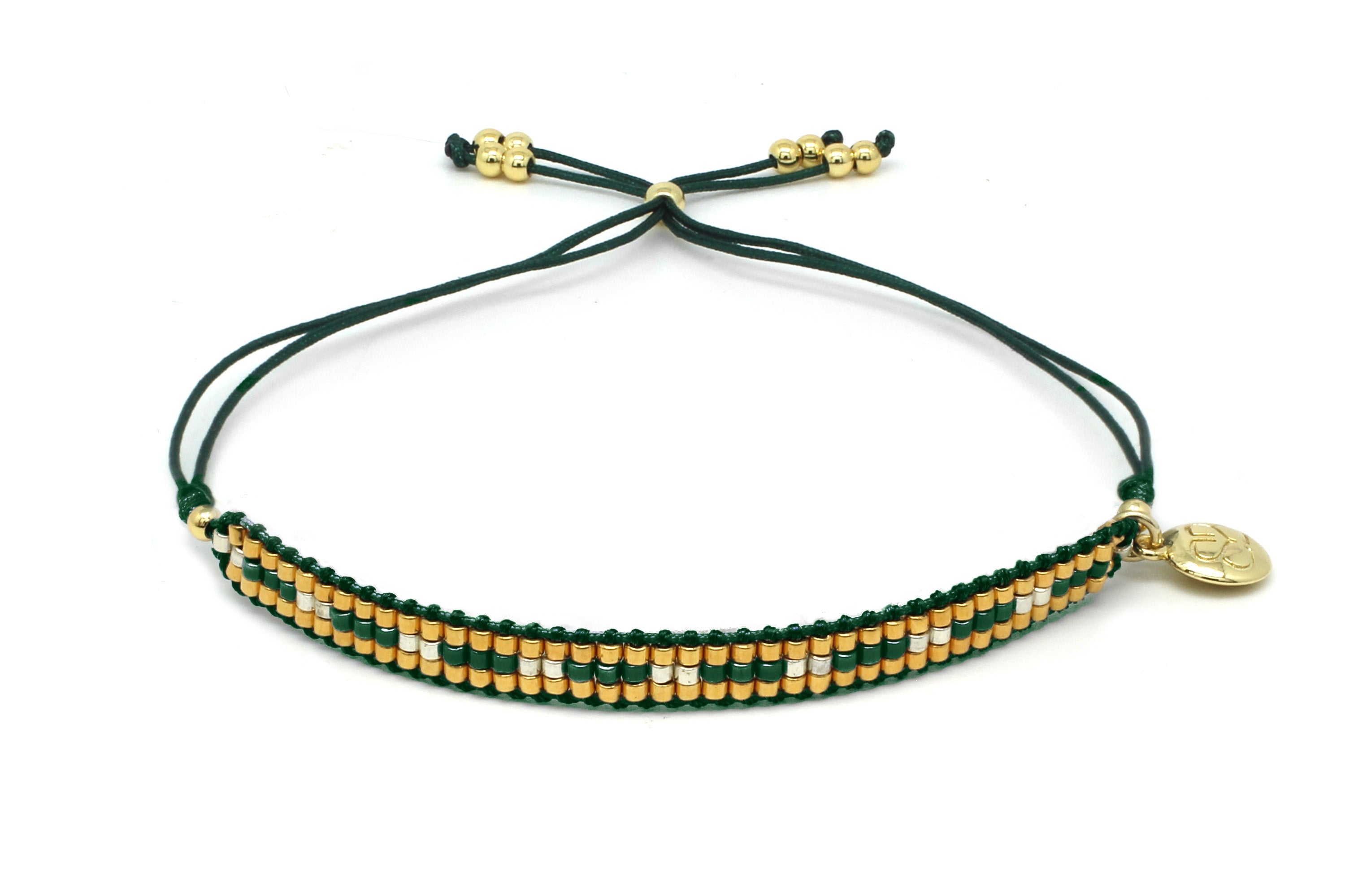 Starshine Emerald Beaded Friendship Bracelet - Boho Betty