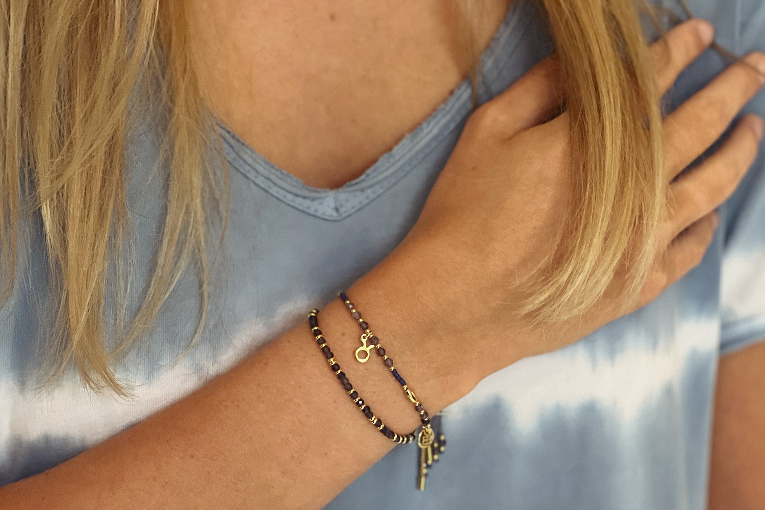 Serenity Iolite  Bracelet Stack - Boho Betty