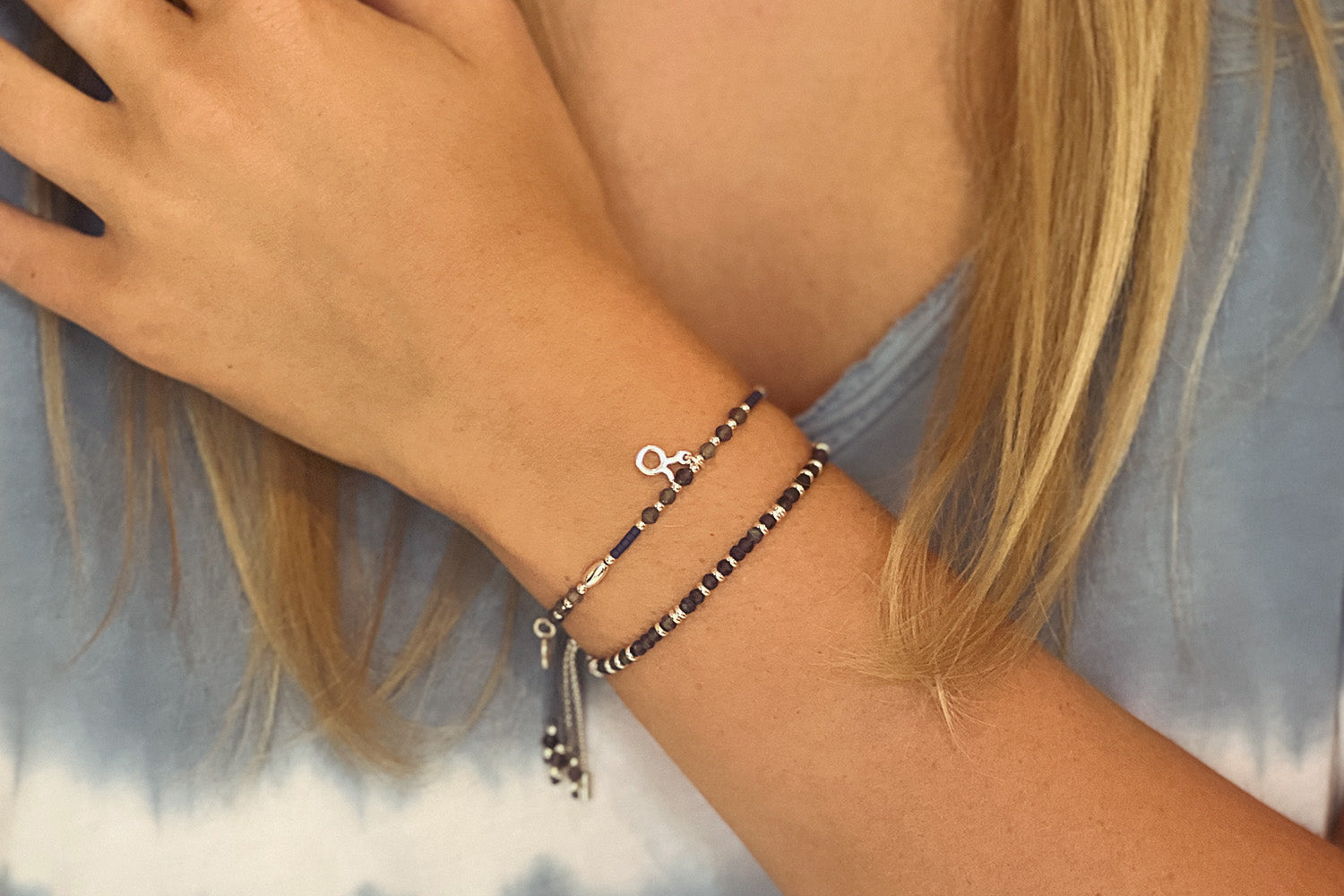 Serenity Iolite  Bracelet Stack - Boho Betty