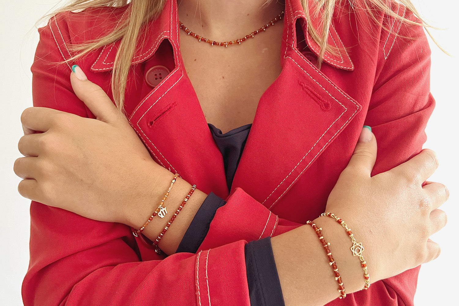 Sacral Chakra Gemstone Bracelet Gold - Boho Betty