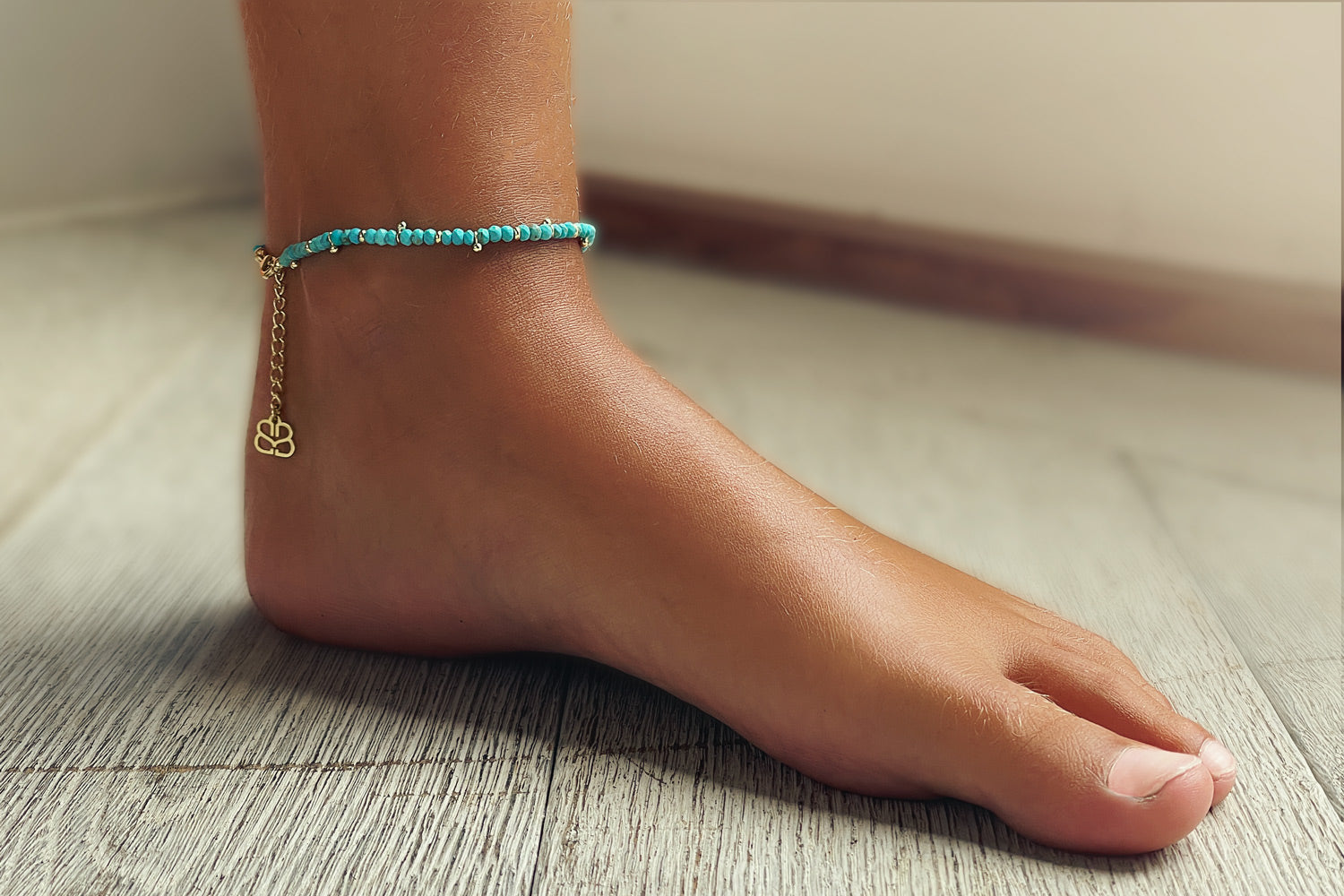 Anse Turquoise Silver Anklet
