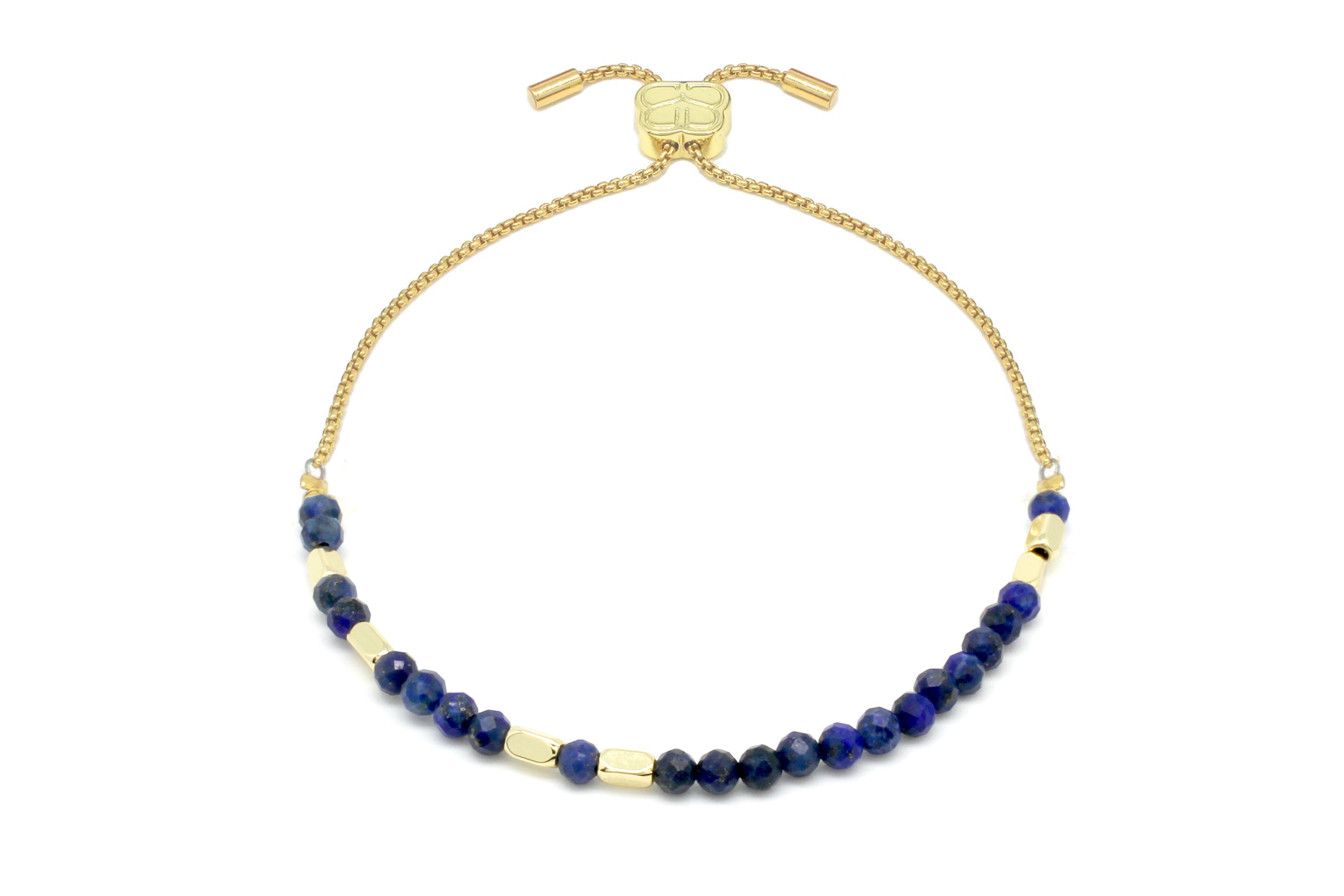 Morse Code Friendship Gemstone Gold Bracelet - Boho Betty