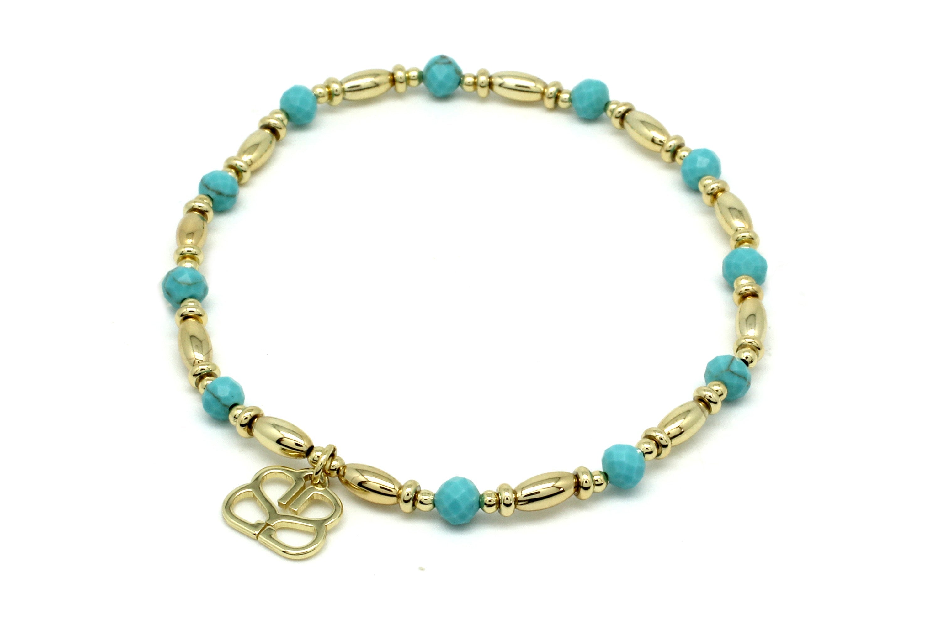 Azure Gold Stretch Bracelet - Boho Betty