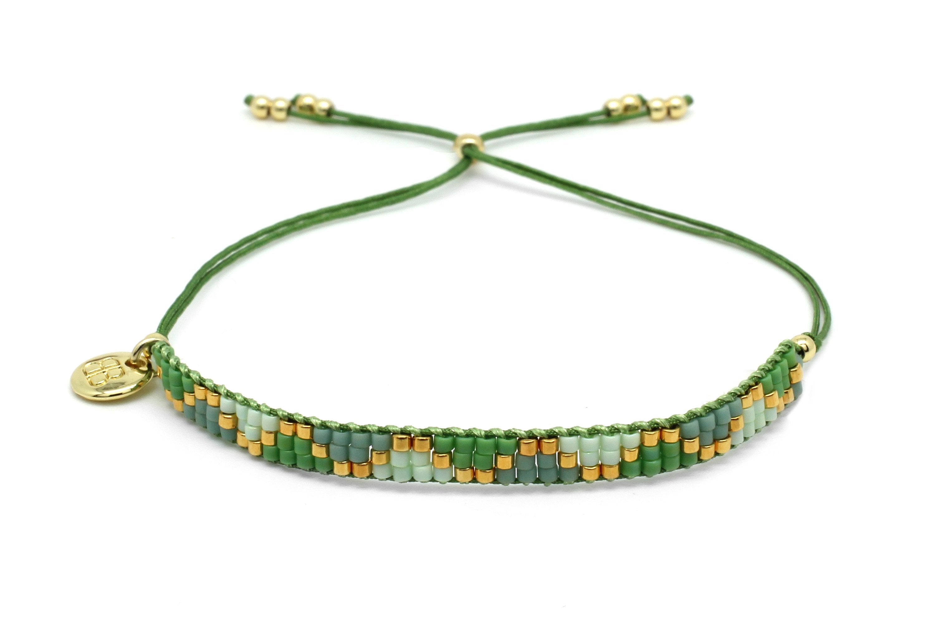 Wahiki Green Beaded Friendship Bracelet - Boho Betty