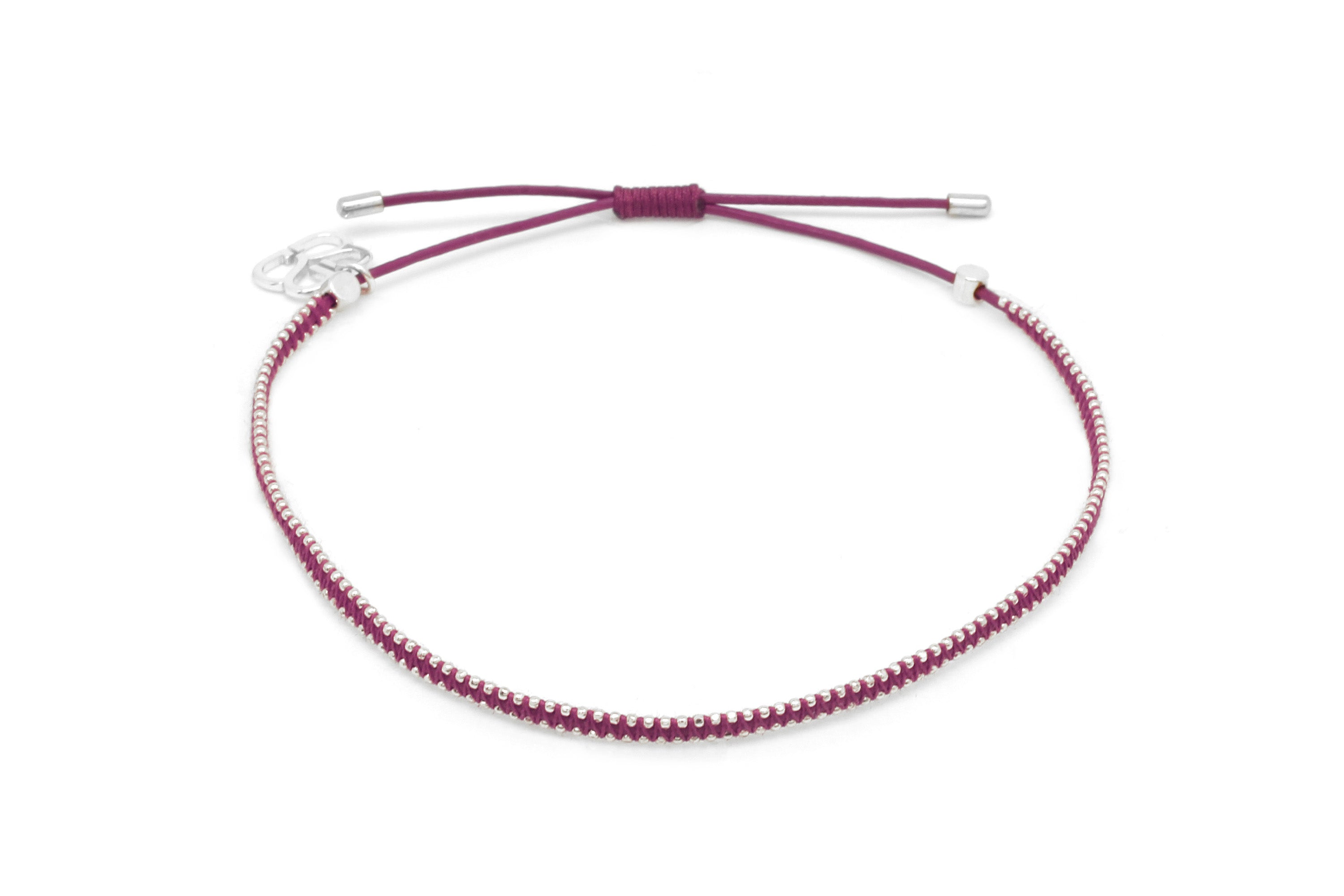 Euphonium Pink & Silver Woven Bracelet