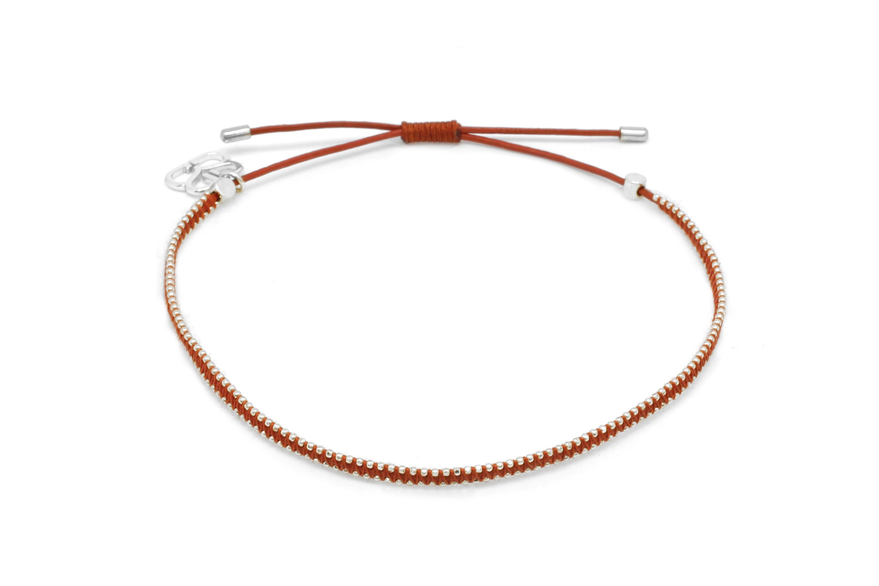 Euphonium Orange & Silver Woven Bracelet