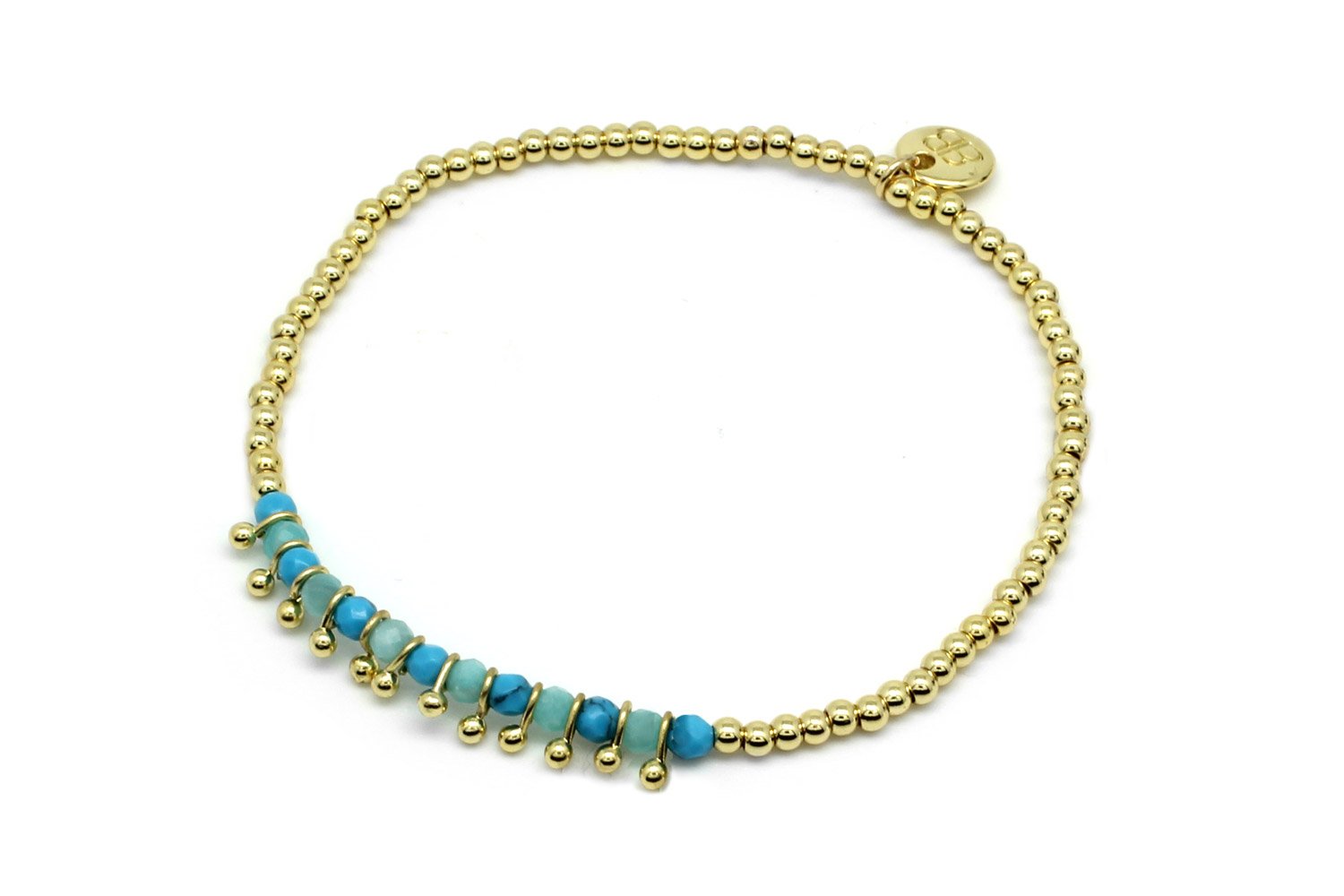 Flamengos Blue Beaded Stretch Bracelet - Boho Betty