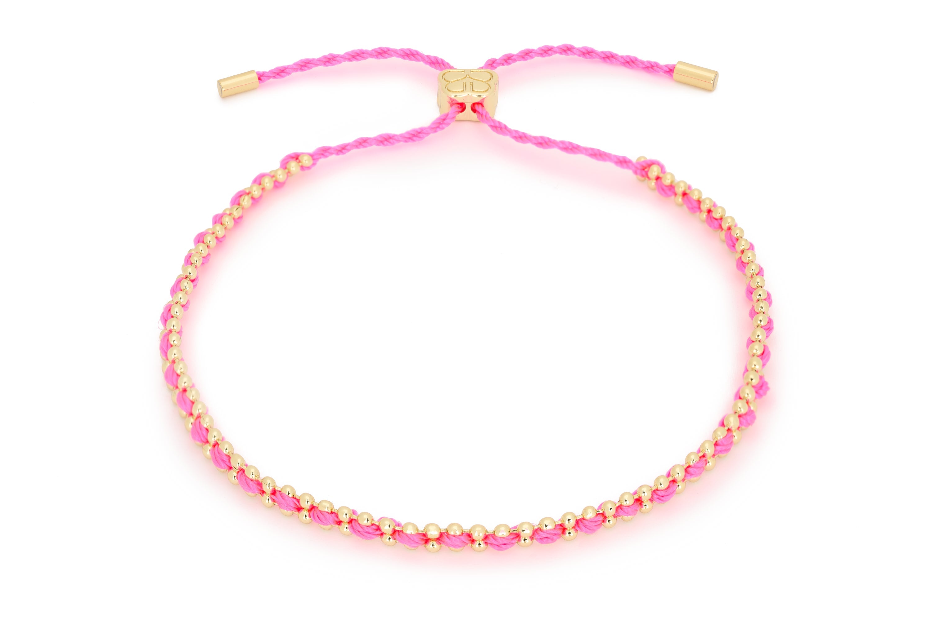 Braid Hot Pink Gold Bracelet