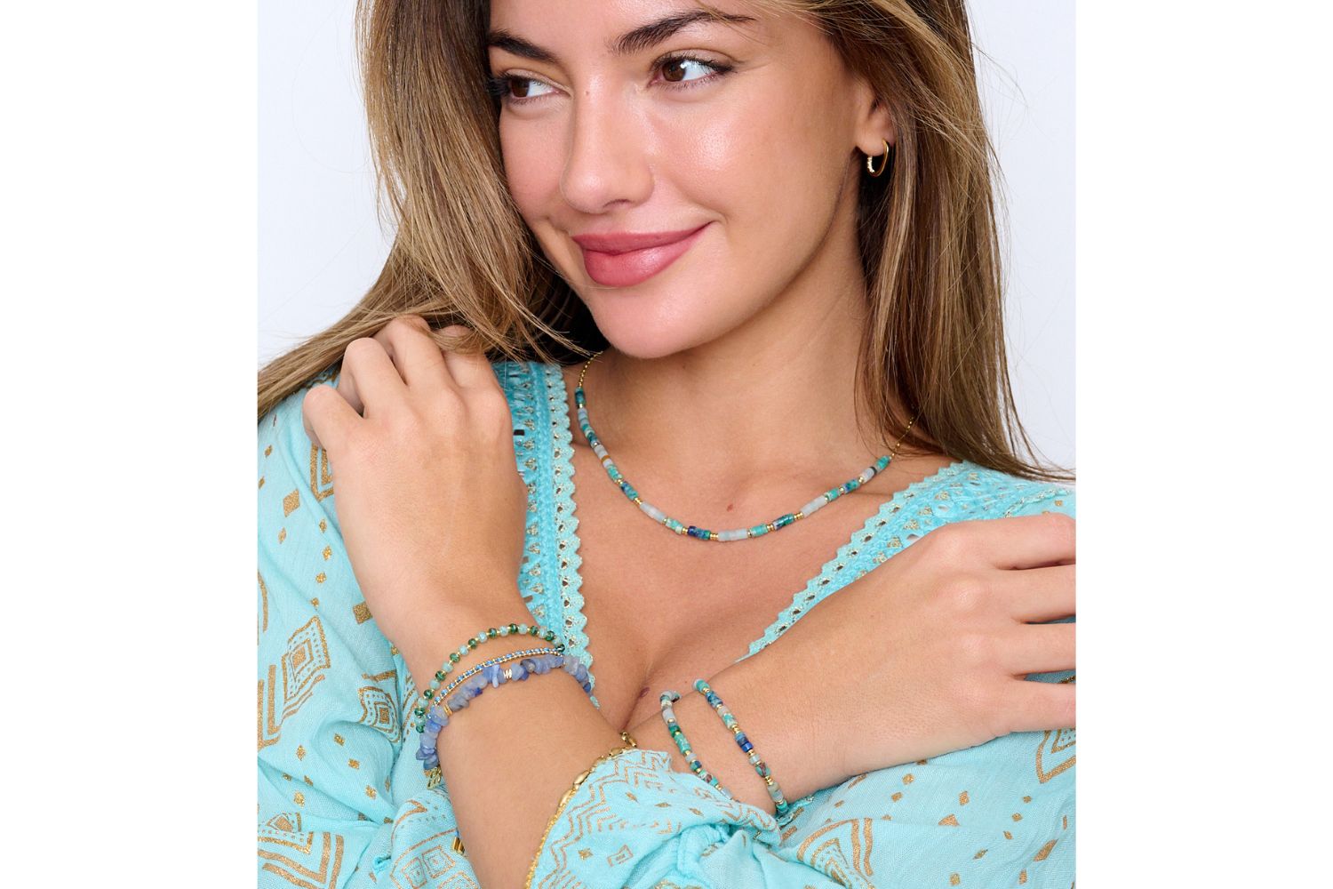Braid Blue Gold Bracelet