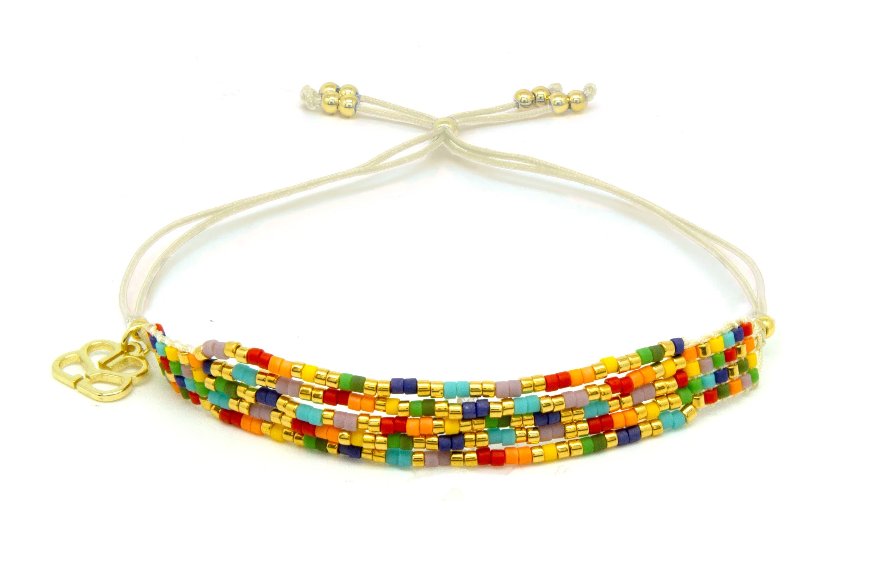 Funhouse Multicolour Beaded Friendship Bracelet - Boho Betty