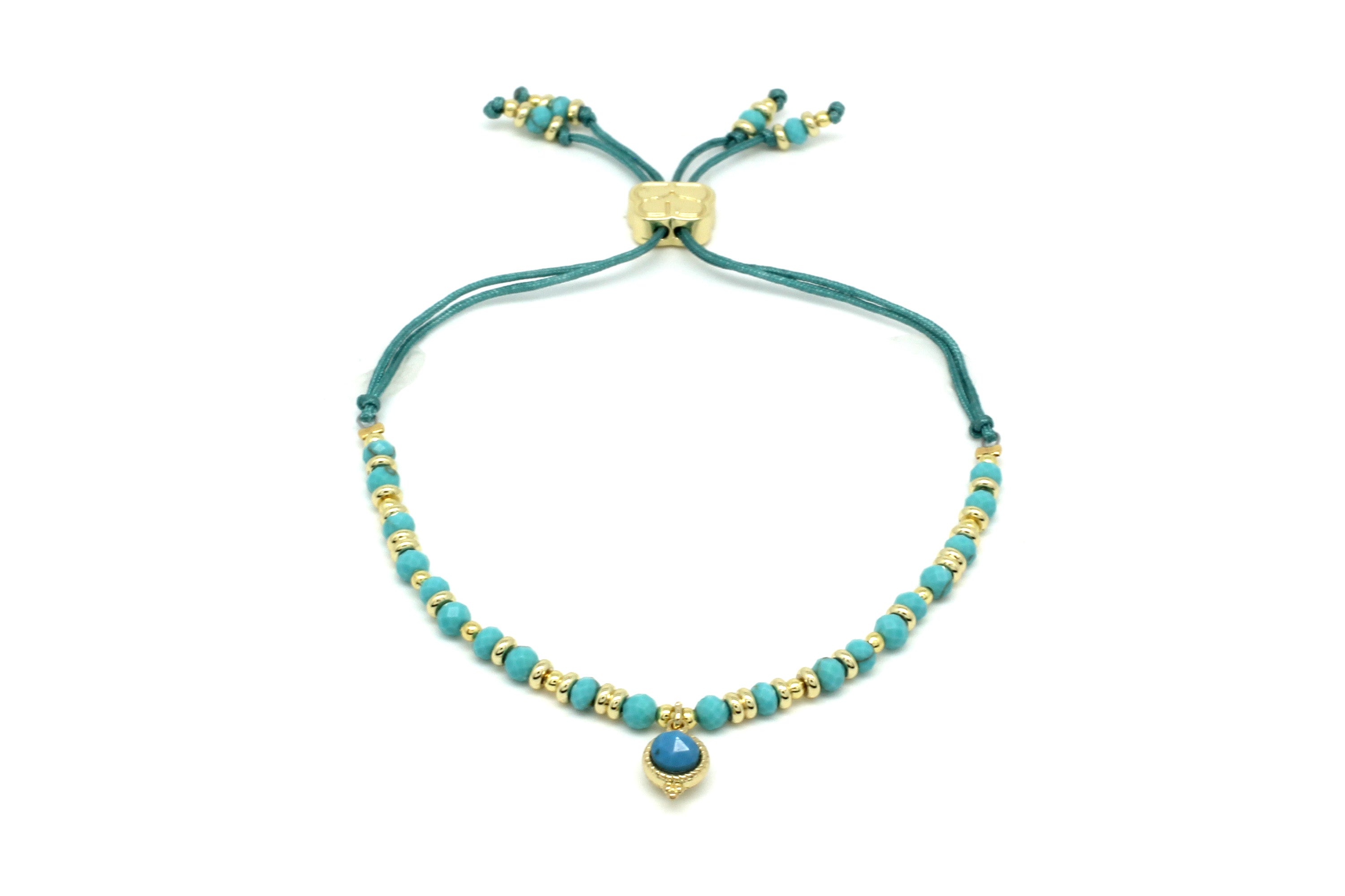 Sense Turquoise Charm Gold Bracelet