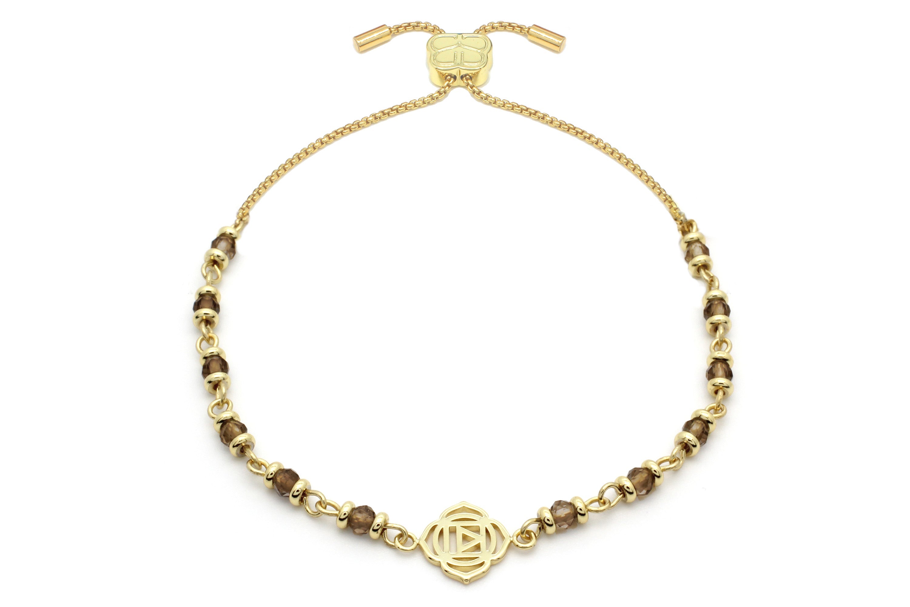 Root Chakra Gemstone Bracelet Gold - Boho Betty