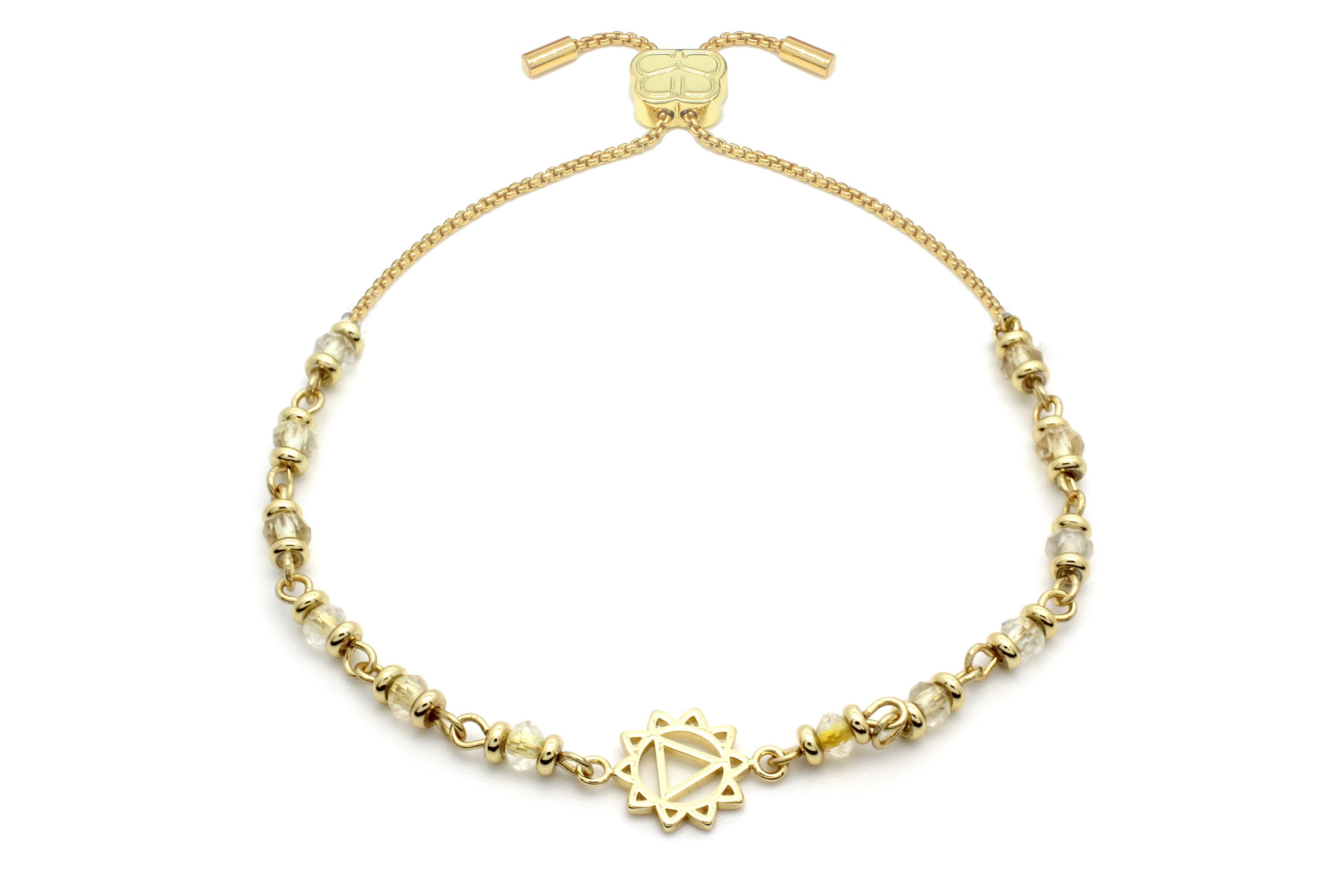 Solar Plexus Chakra Gemstone Bracelet Gold - Boho Betty